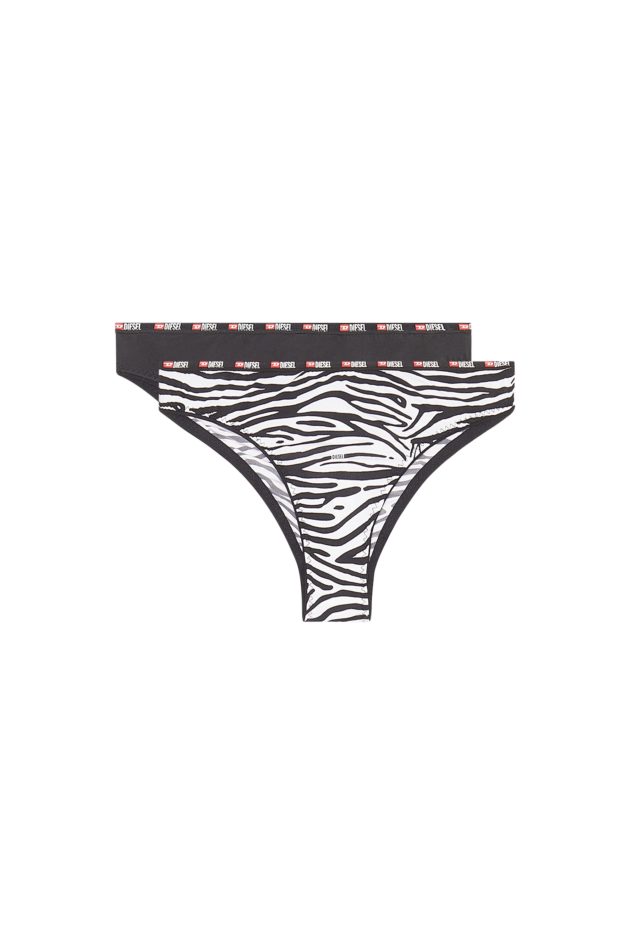 Diesel - Einfarbige und Zebra-Print-Briefs für Damen im Zweierpack - Panties - Damen - Bunt