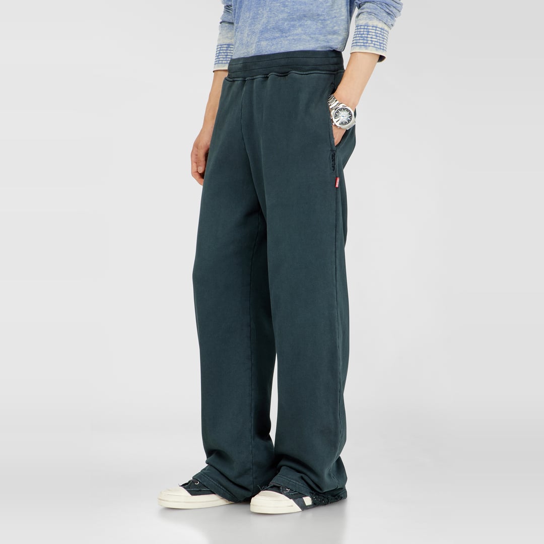 Diesel - Distressed sweatpants with crystal details - Pants - Man - Green