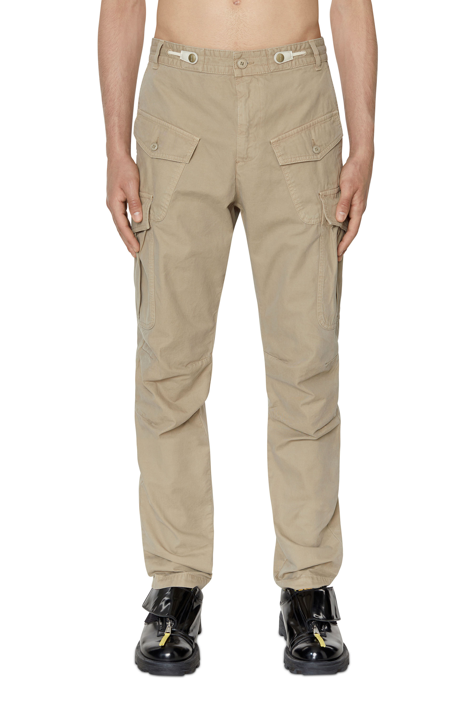 Diesel - Pantaloni cargo in twill di cotone - Pantaloni - Uomo - Beige