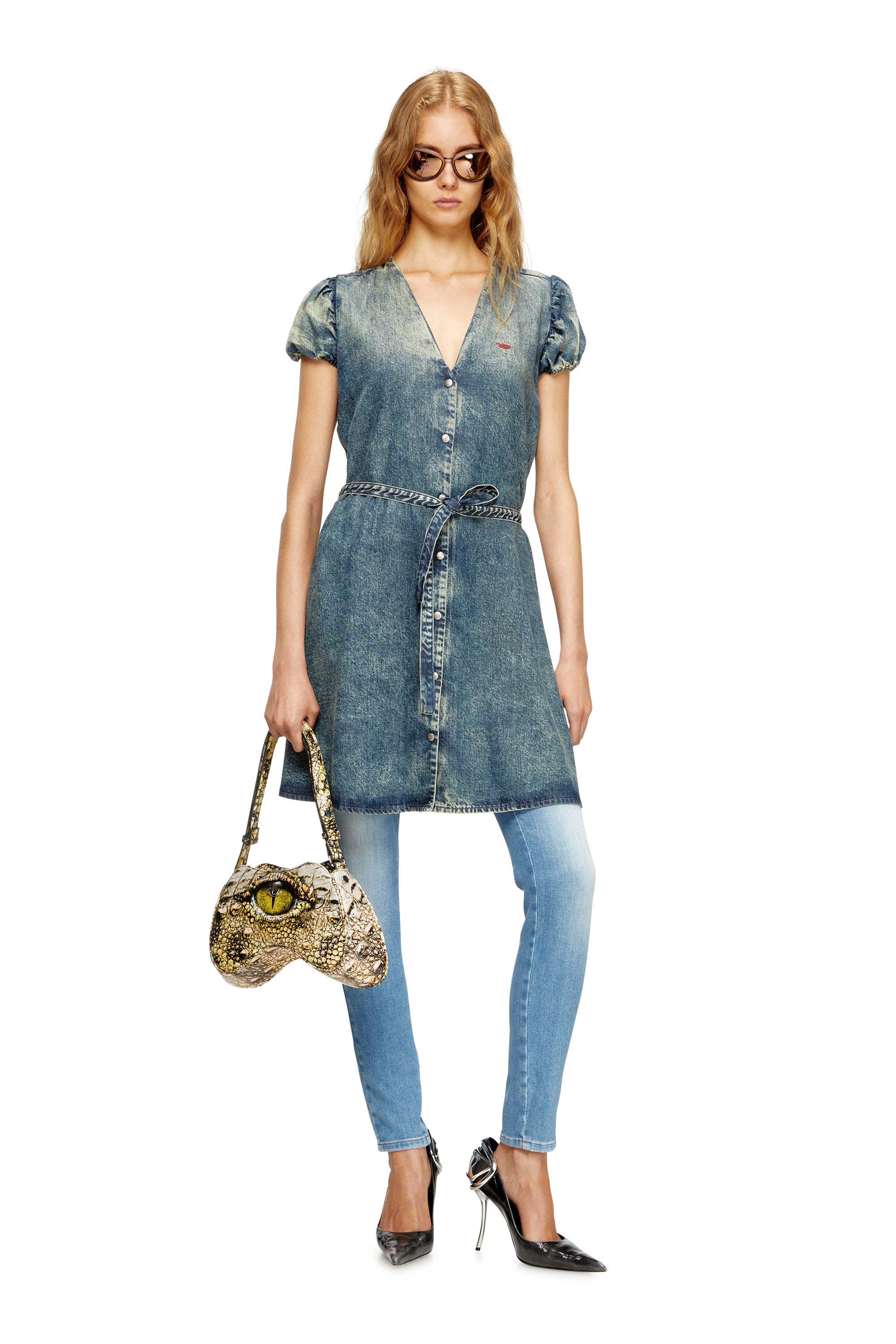 Diesel - PLAY SHOULDER, Woman's Play-Glossy shoulder bag with print in Yellow - 2