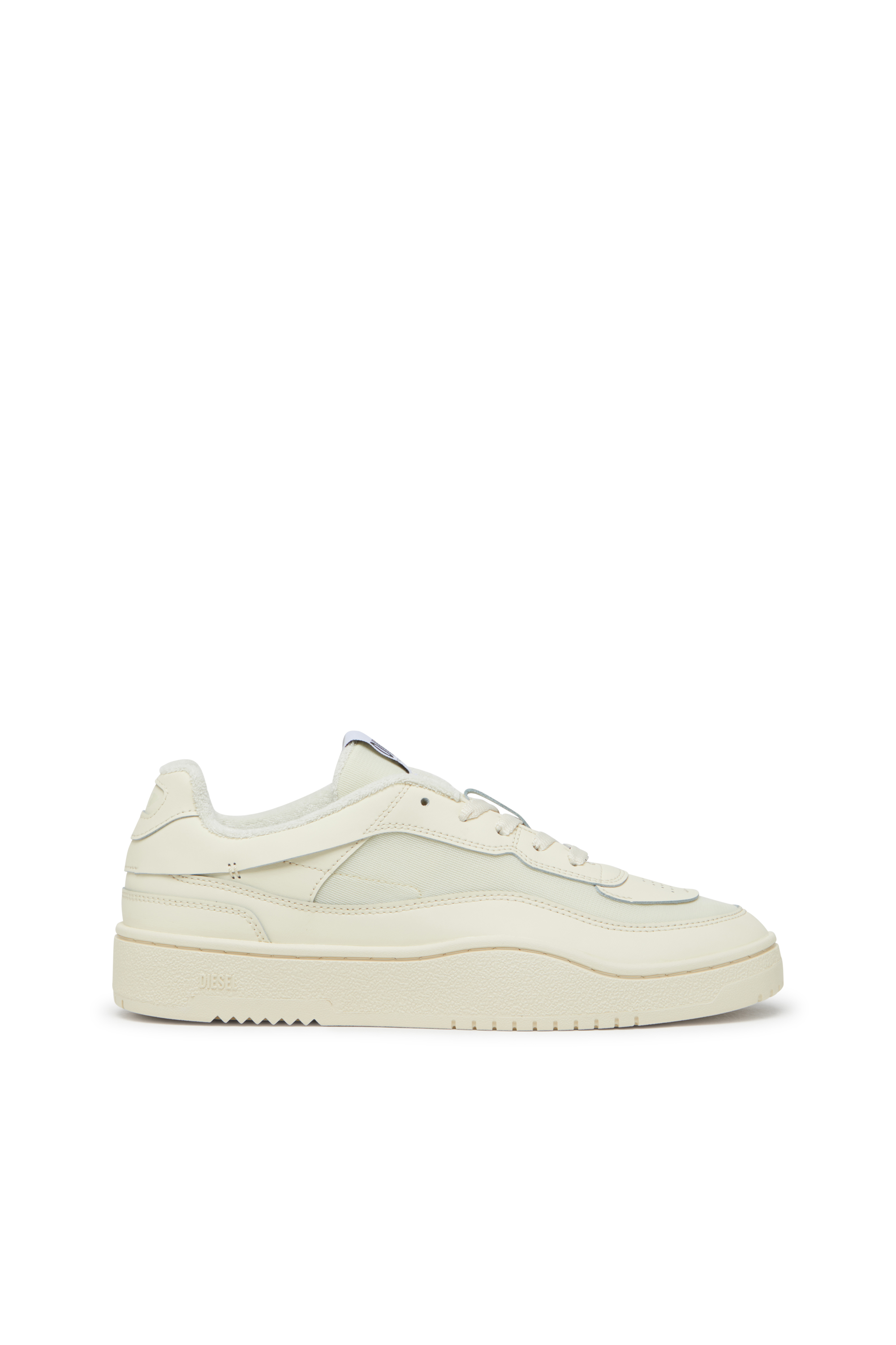 Diesel Beige Uomo - S-Oval Skate-Sneaker In Pelle E Tessuto - Sneakers Taglia 42