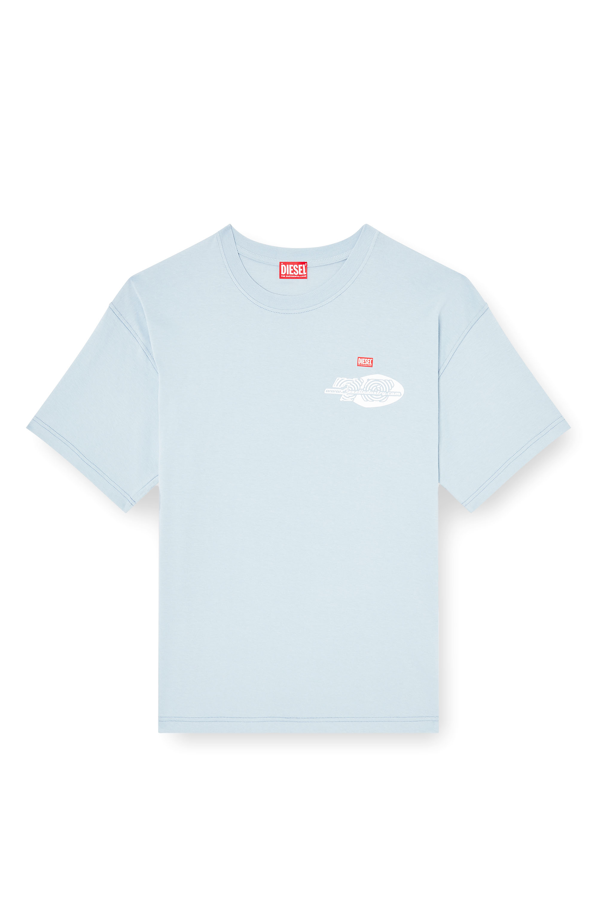 Diesel - T-BOXT-T23, Man's Cotton T-shirt with graphic print in Light Blue - 3