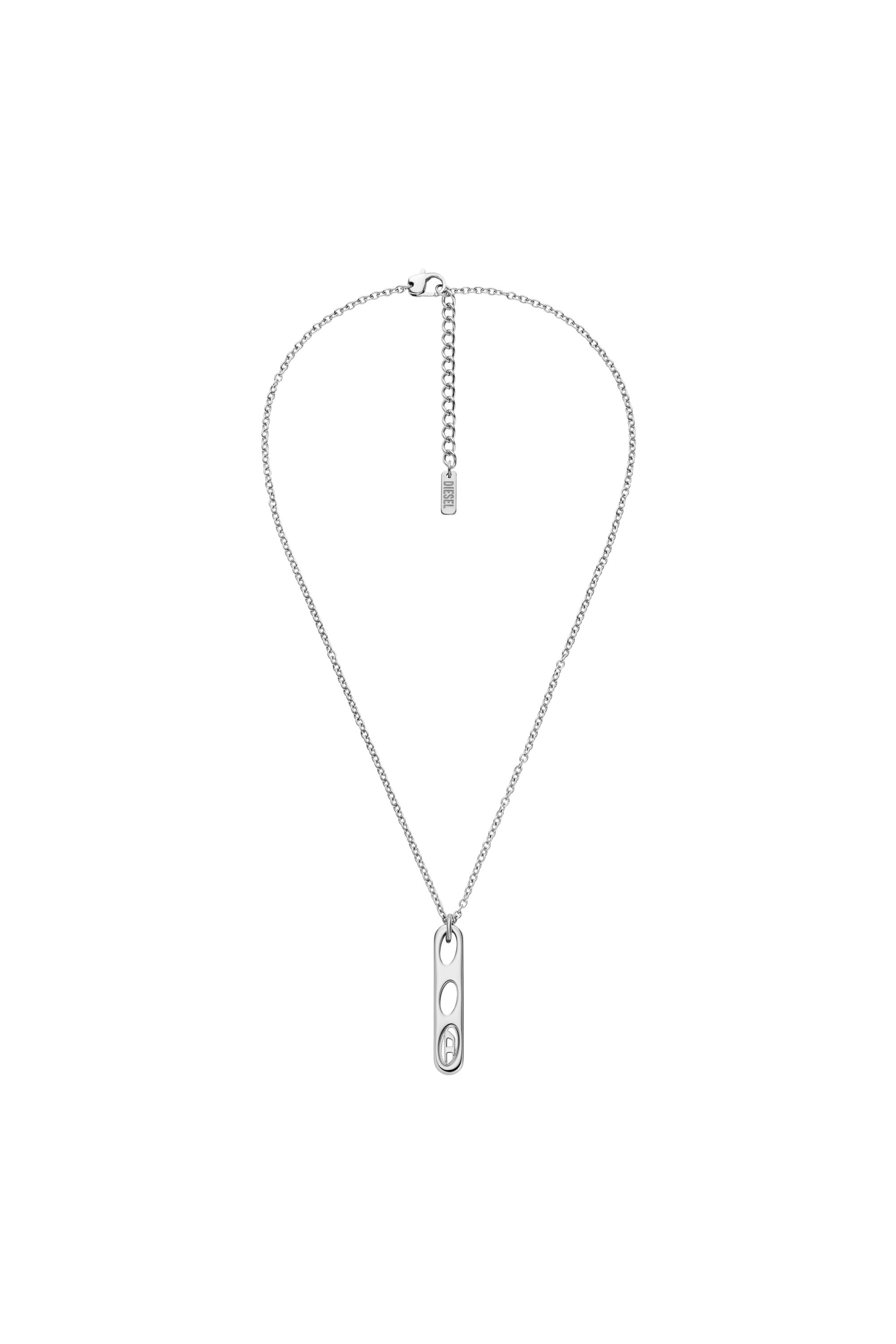 Diesel Unisex Silver - Stainless Steel Pendant Necklace - Necklaces Uni