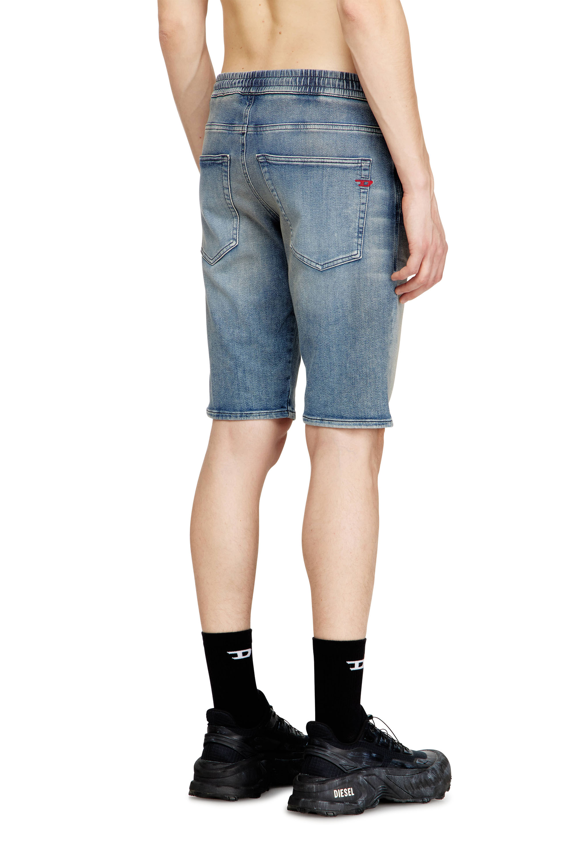 Diesel - 2033 D-KROOLEY-SHORT JOGG, Man's Slim-fit shorts in clean JoggJeans in Light Blue - 3
