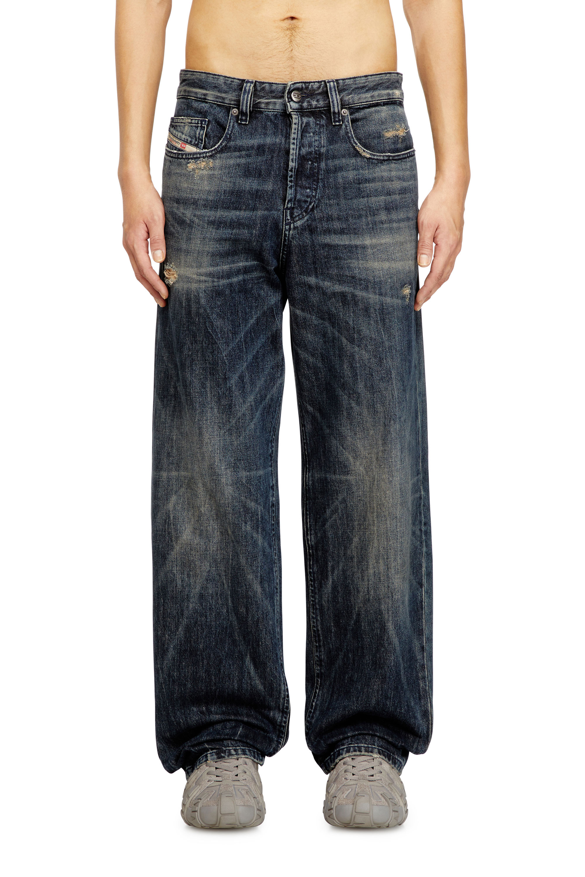 Diesel Mužský Modrá - Relaxed Jeans Low Waist 2001 D-Macro - Jeans - Man Veľkosť 29