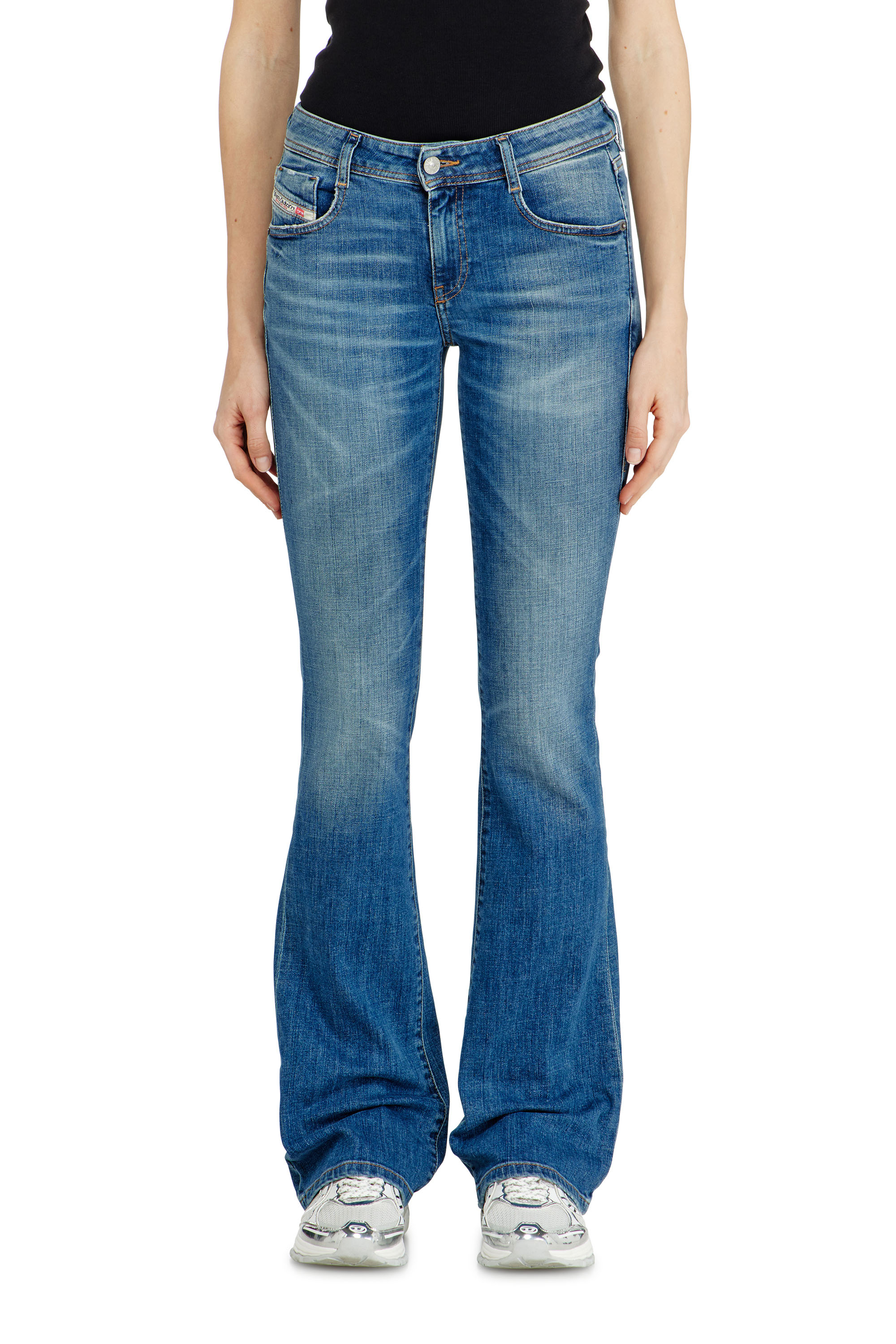 Diesel Damen Blau Bootcut Jeans Low Waist 1969 D-Ebbey, Mittel, Reißverschluss Größe 30