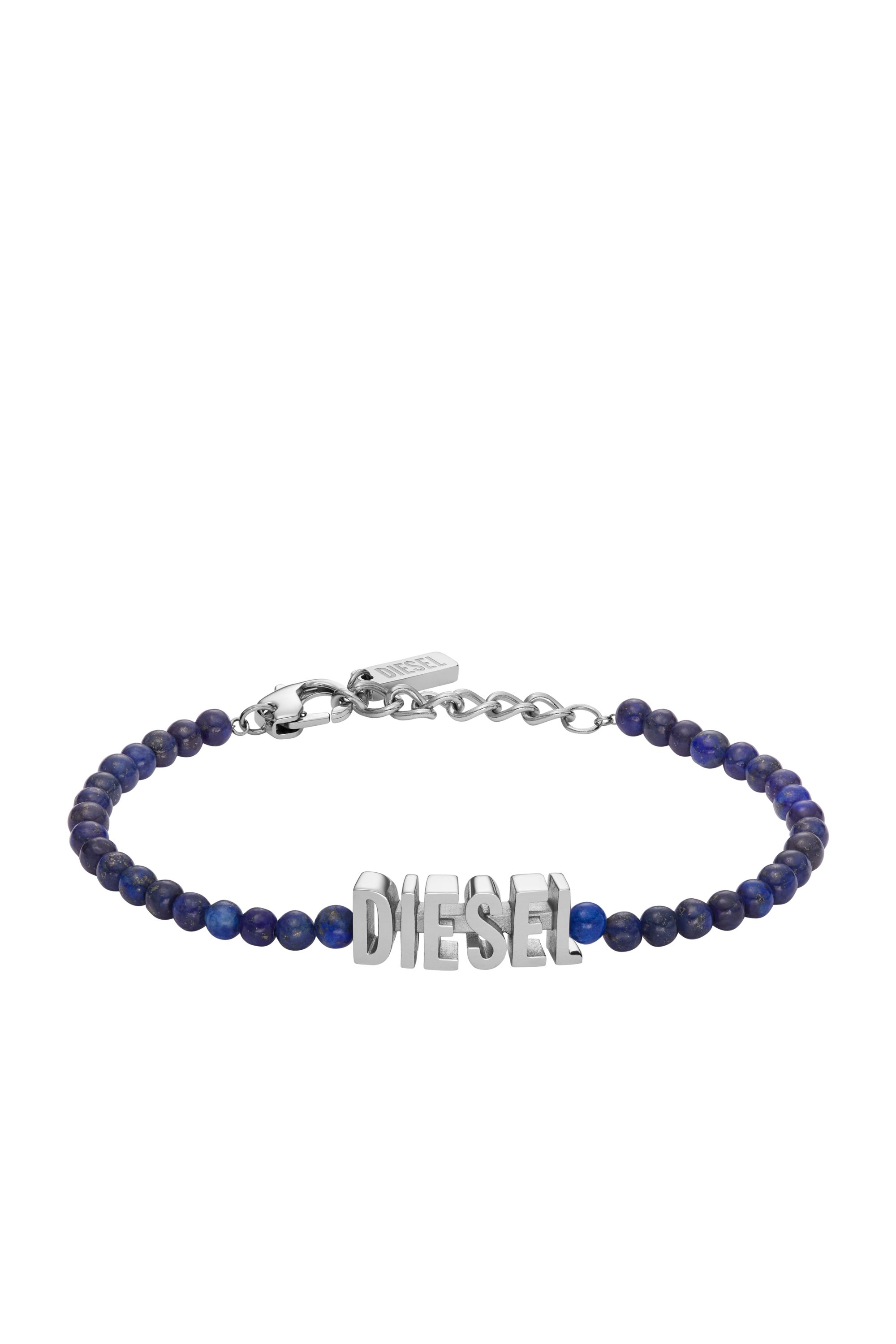 Diesel Blue Agate Beaded Bracelet In Blue