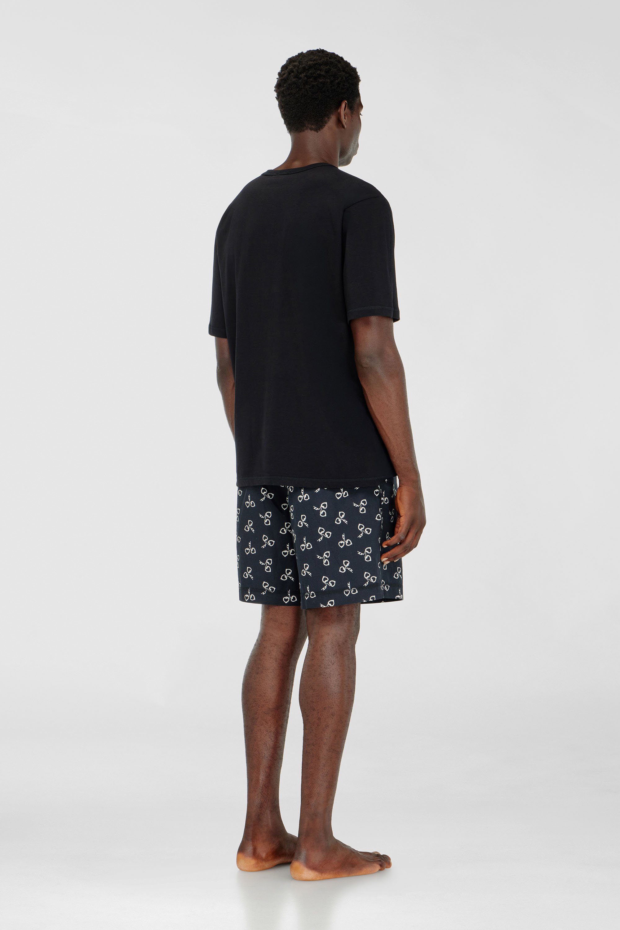 Diesel - Cotton pyjama set with handcuff print - Pajamas - Man - Black