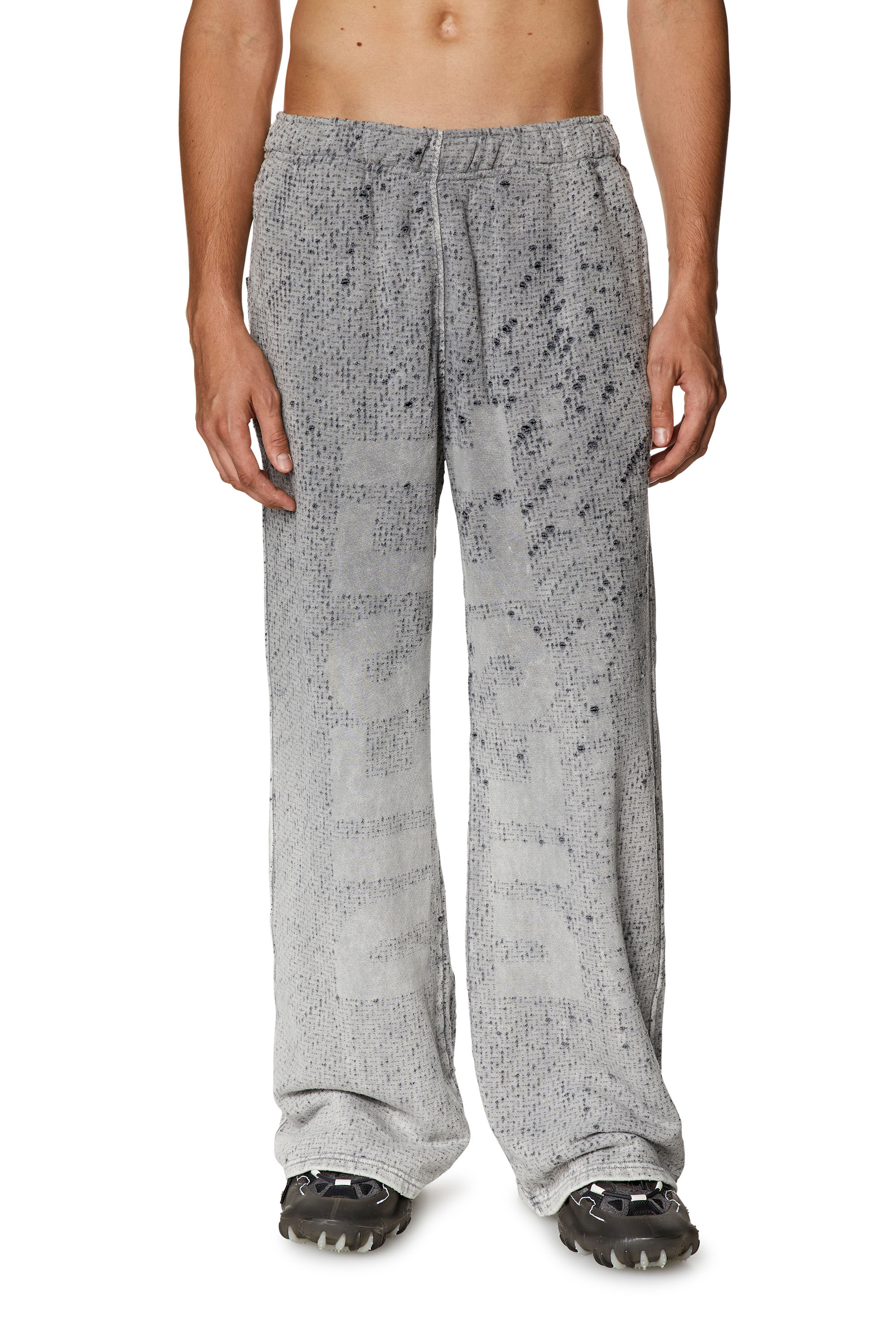 Diesel - Track pants in laser-cut jersey - Pants - Man - Grey