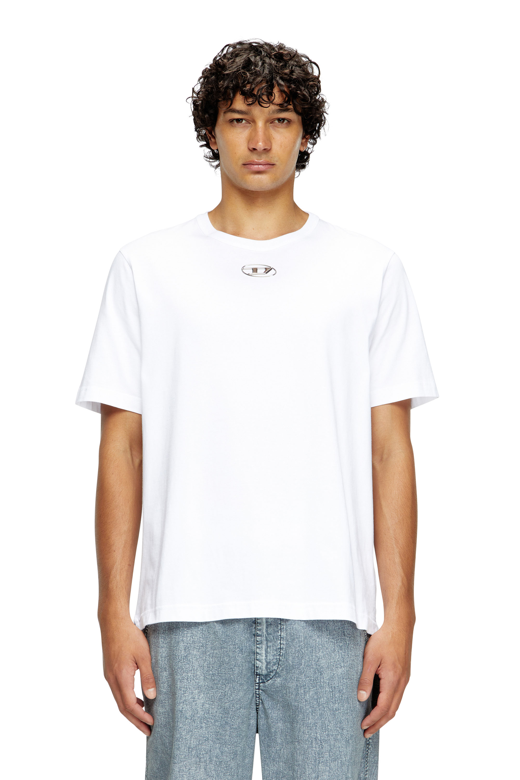 Diesel Herren Weiss - T-Shirt Mit Spritzguss-Logo - T-Shirts Xxl