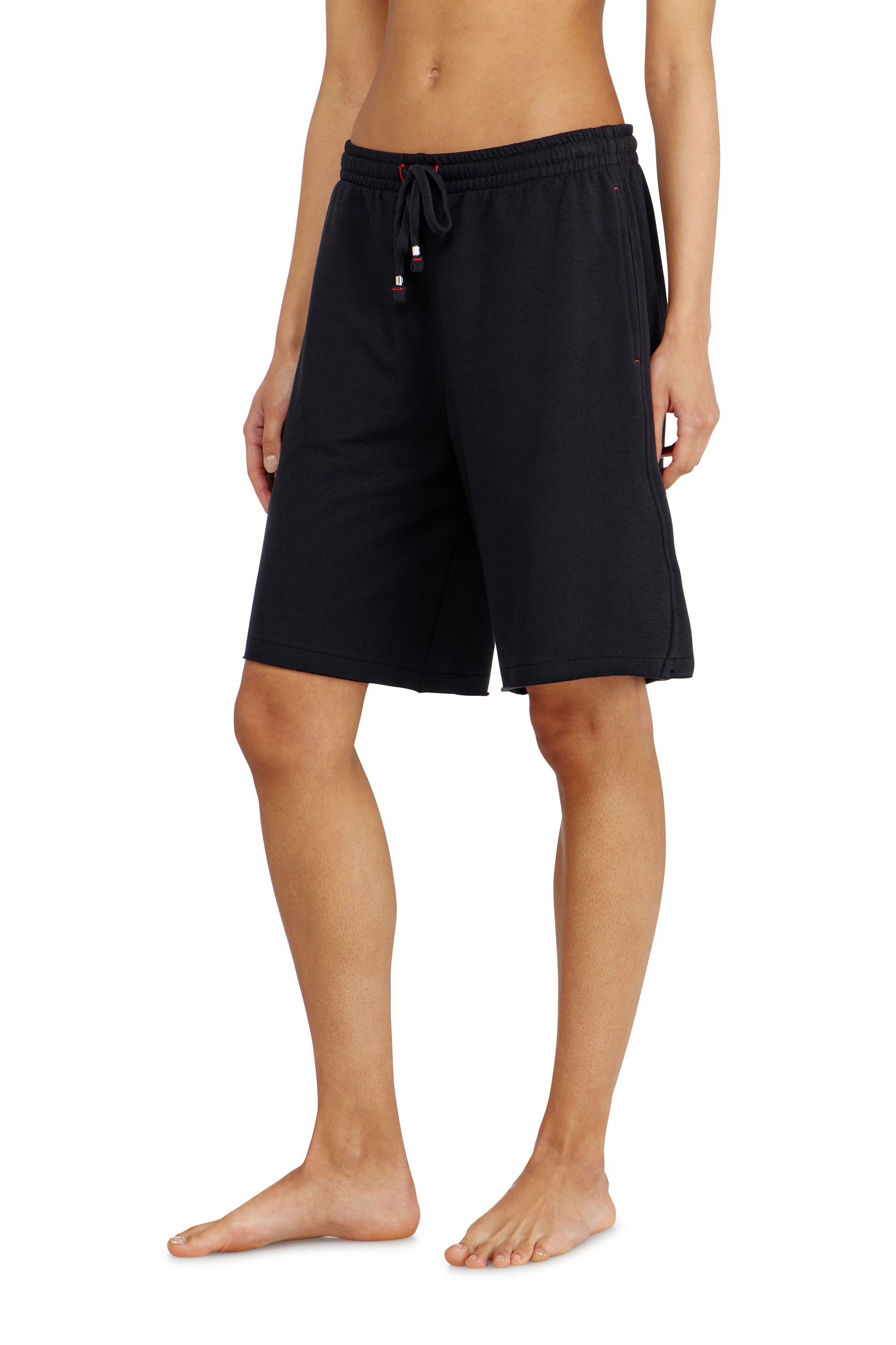 Diesel Damen Schwarz - Aufgeraute Sweatshorts Mit Offenen Säumen - Hosen Klein