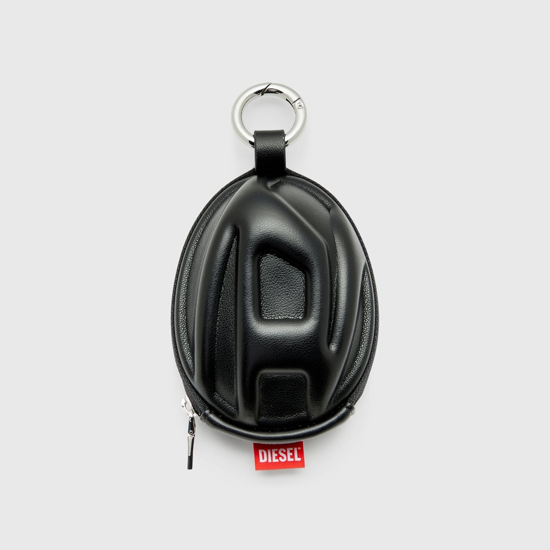 Diesel - Charm in matte PU with Oval D logo - Charms and Keyrings - Man - Black