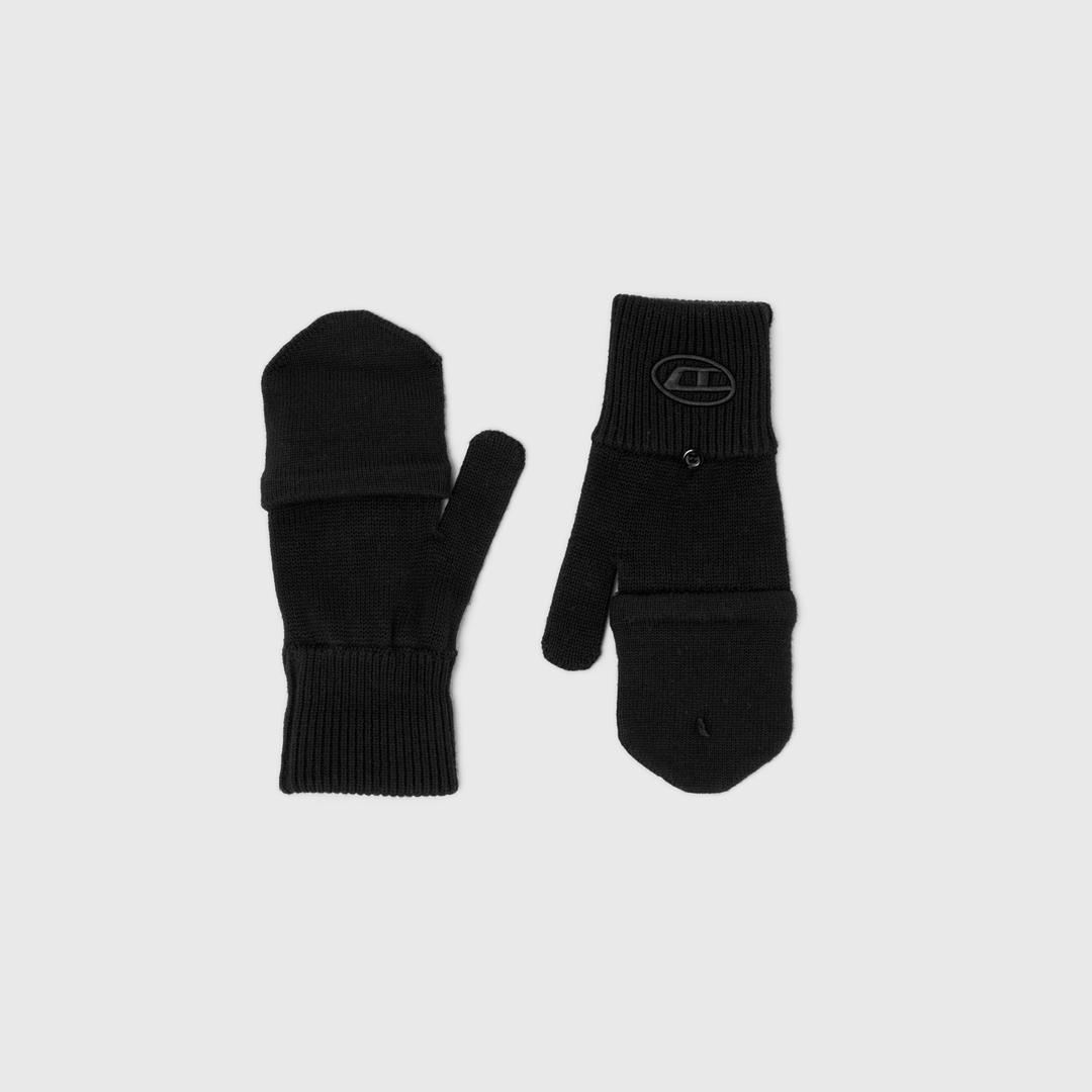 Diesel - Wool-blend gloves with Oval D logo - Gloves - Unisex - Black
