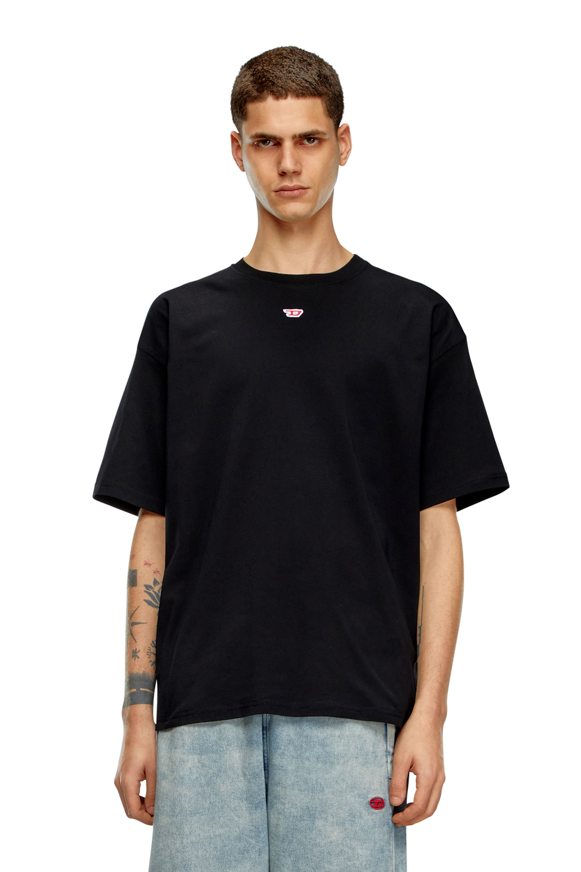 Diesel - T-shirt con patch D ricamato - T-Shirts - Unisex - Nero