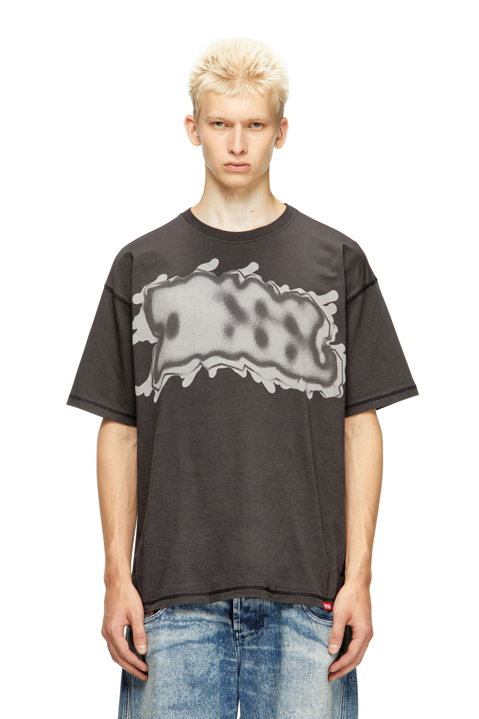 Diesel T-shirt With Graffiti Print In Brown