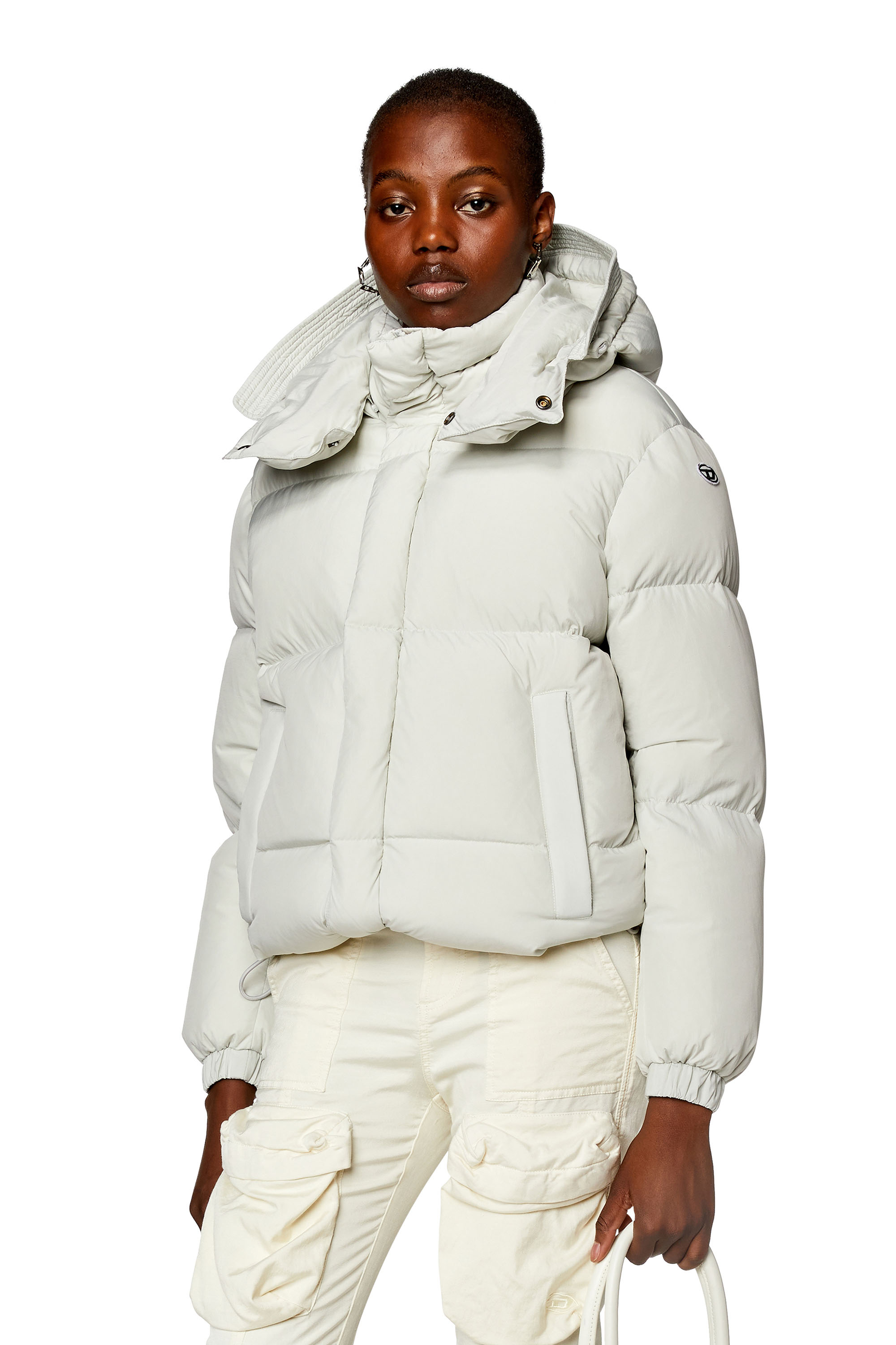 Diesel - Down jacket in recycled nylon taslan - Winter Jackets - Woman - White