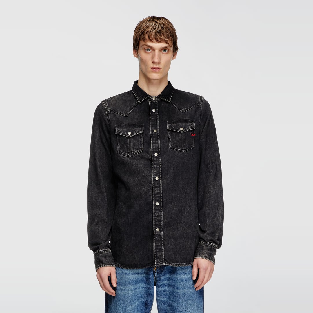 Diesel - Overshirt in denim - Denim Shirts - Man - Black