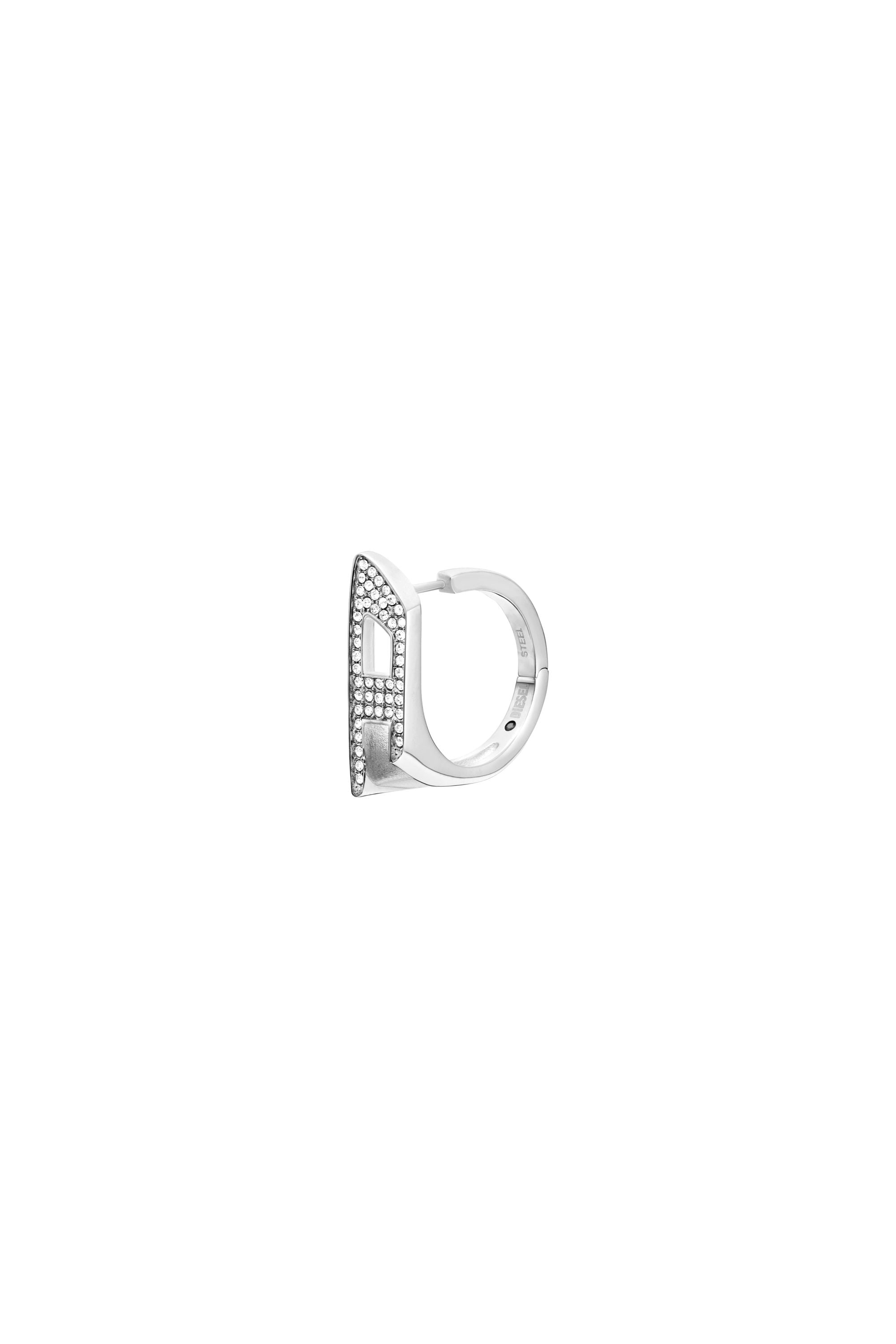 Diesel - Stainless steel glitz hoop earring - Earrings - Unisex - Silver