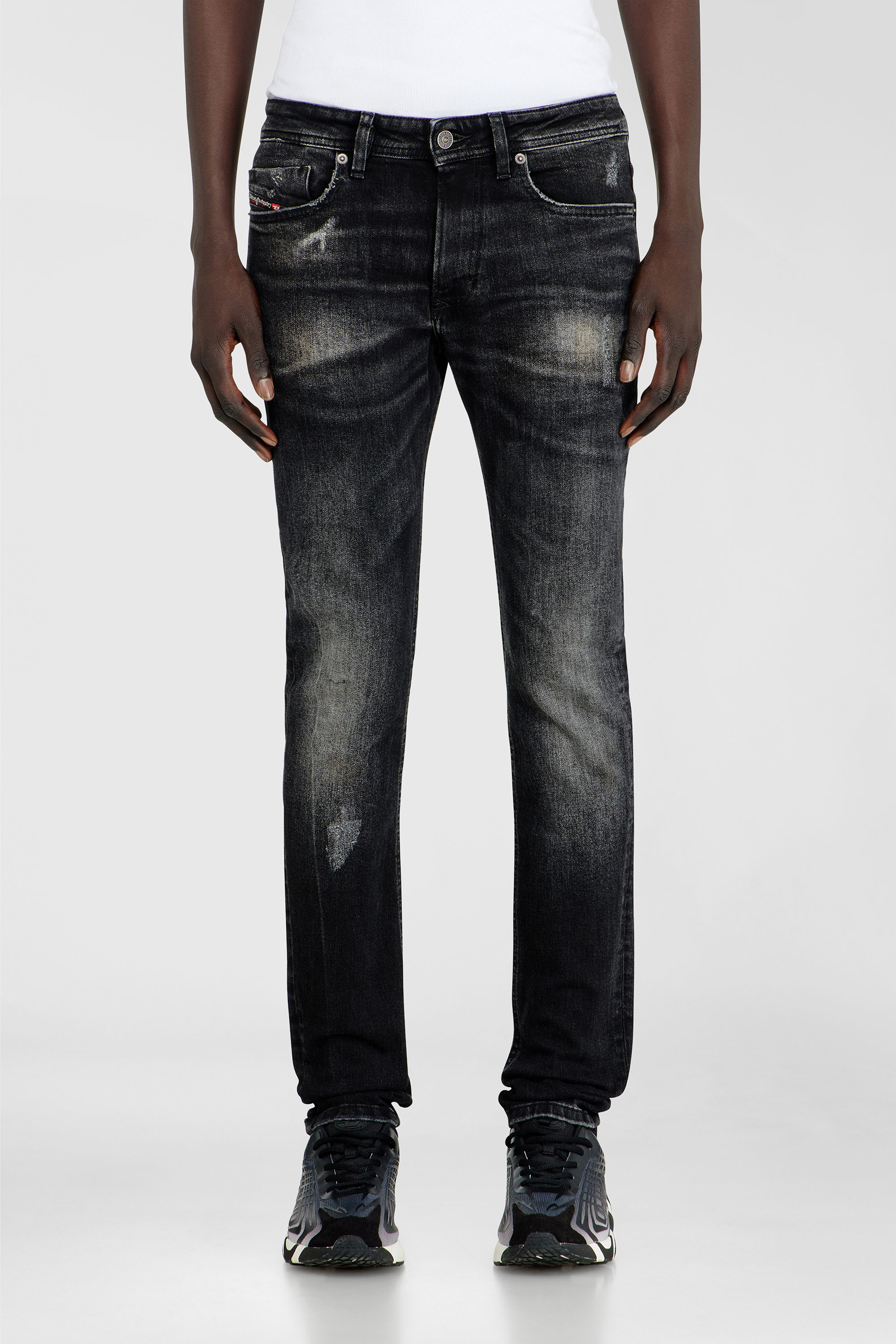 Diesel Skinny Jeans Low Waist 1979 Sleenker, Black/Dark grey, Zip fly