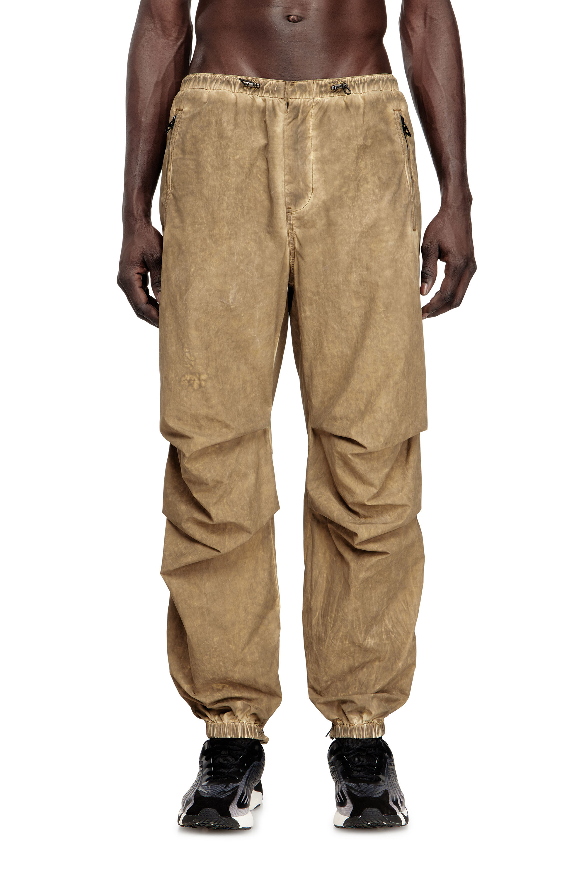 Diesel Homem Marrom - Cargo Pants In Dirt-Effect Taslan - Pants - Man Xxl