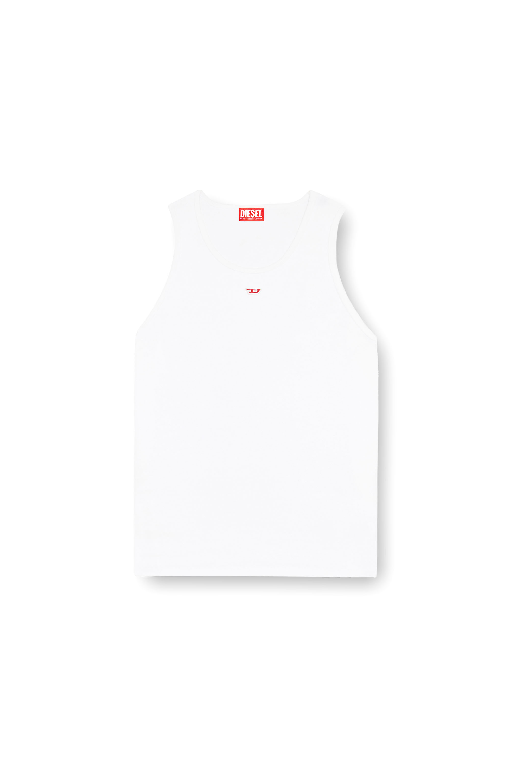 Diesel - T-LIFTY-D, Man's Tank top with mini D logo patch in White - 3