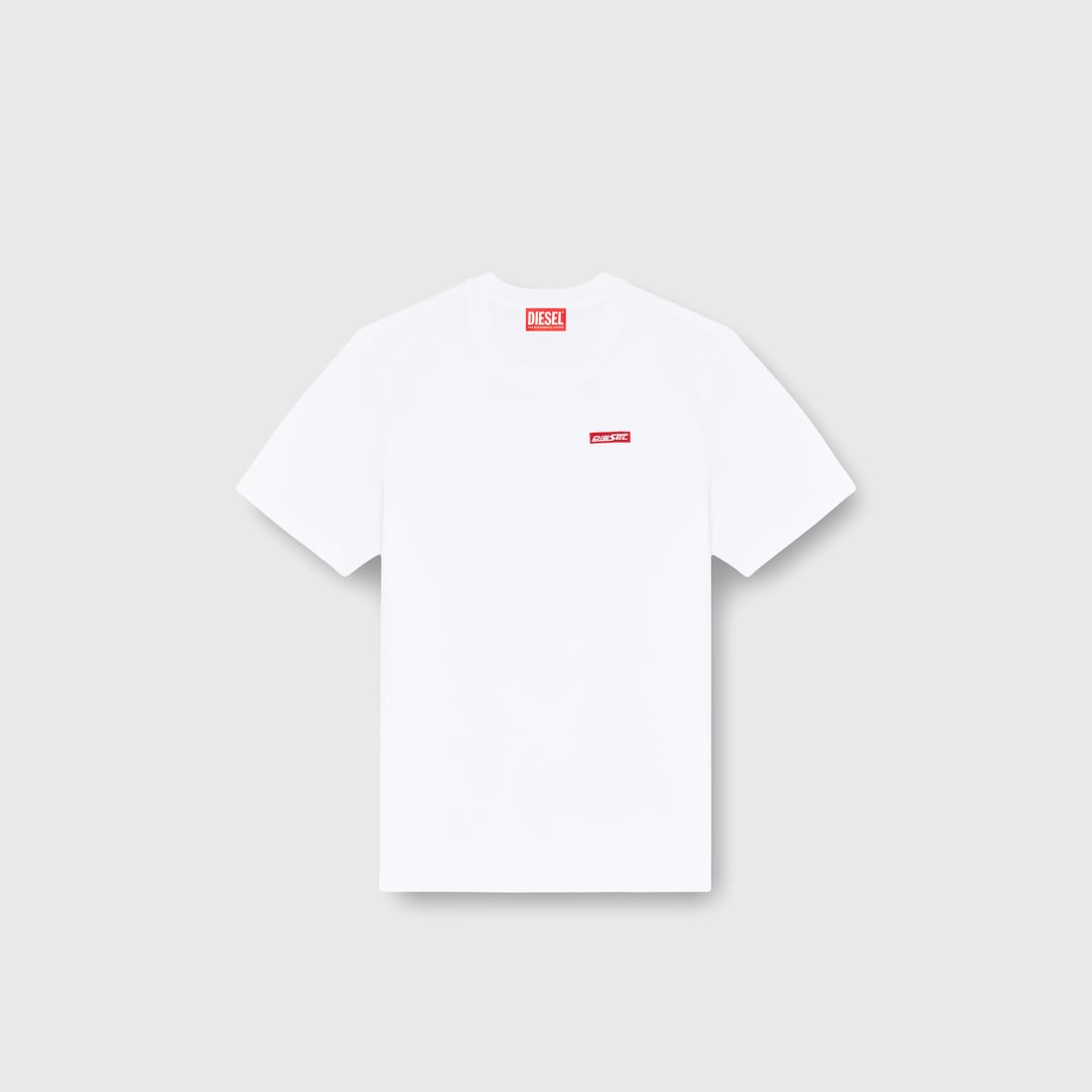 Diesel - T-shirt en coton avec patch logo - T-Shirts - Homme - Blanc