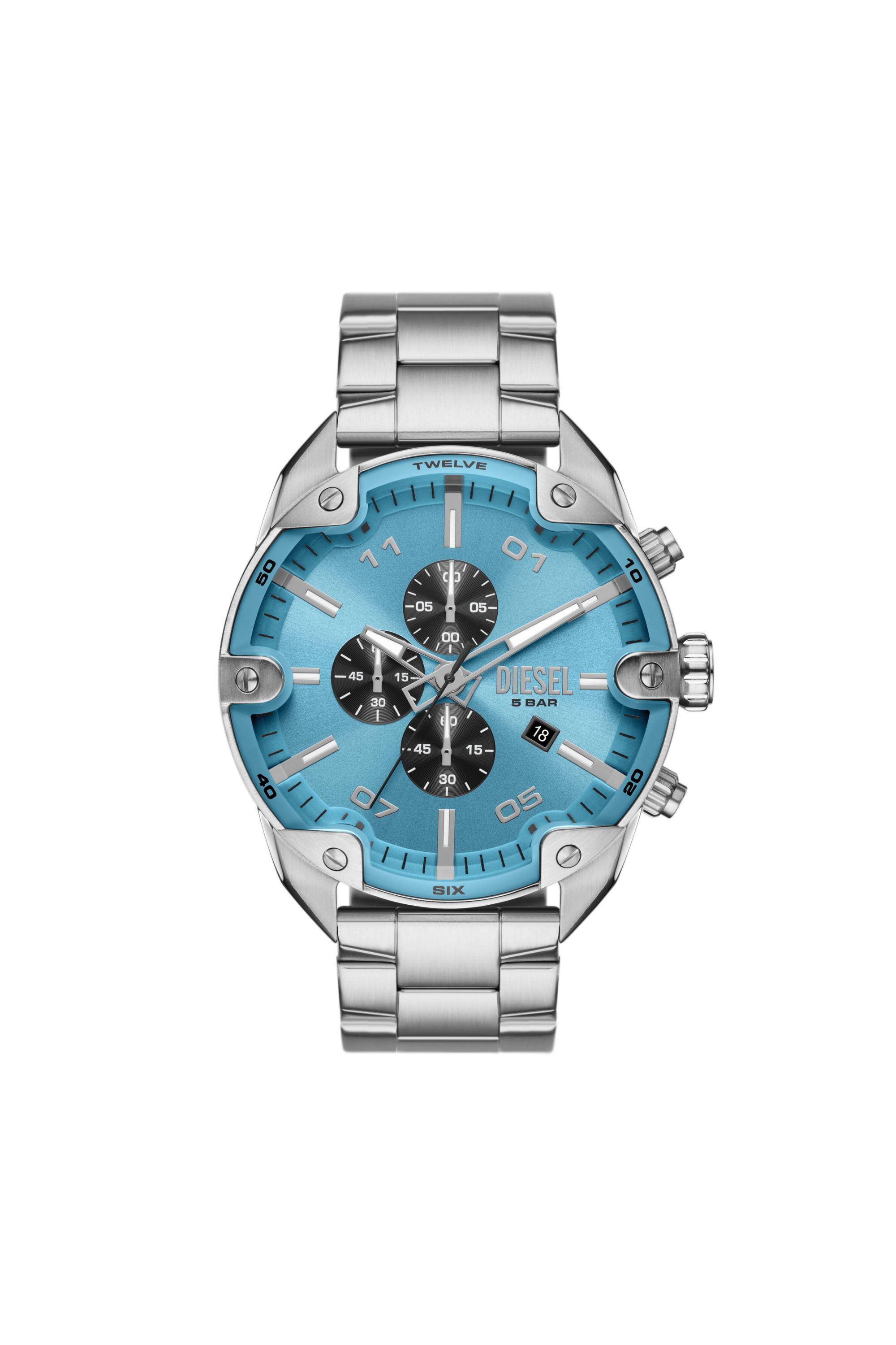 Diesel - Spiked chronograph stainless steel watch - Timeframes - Man - Silver
