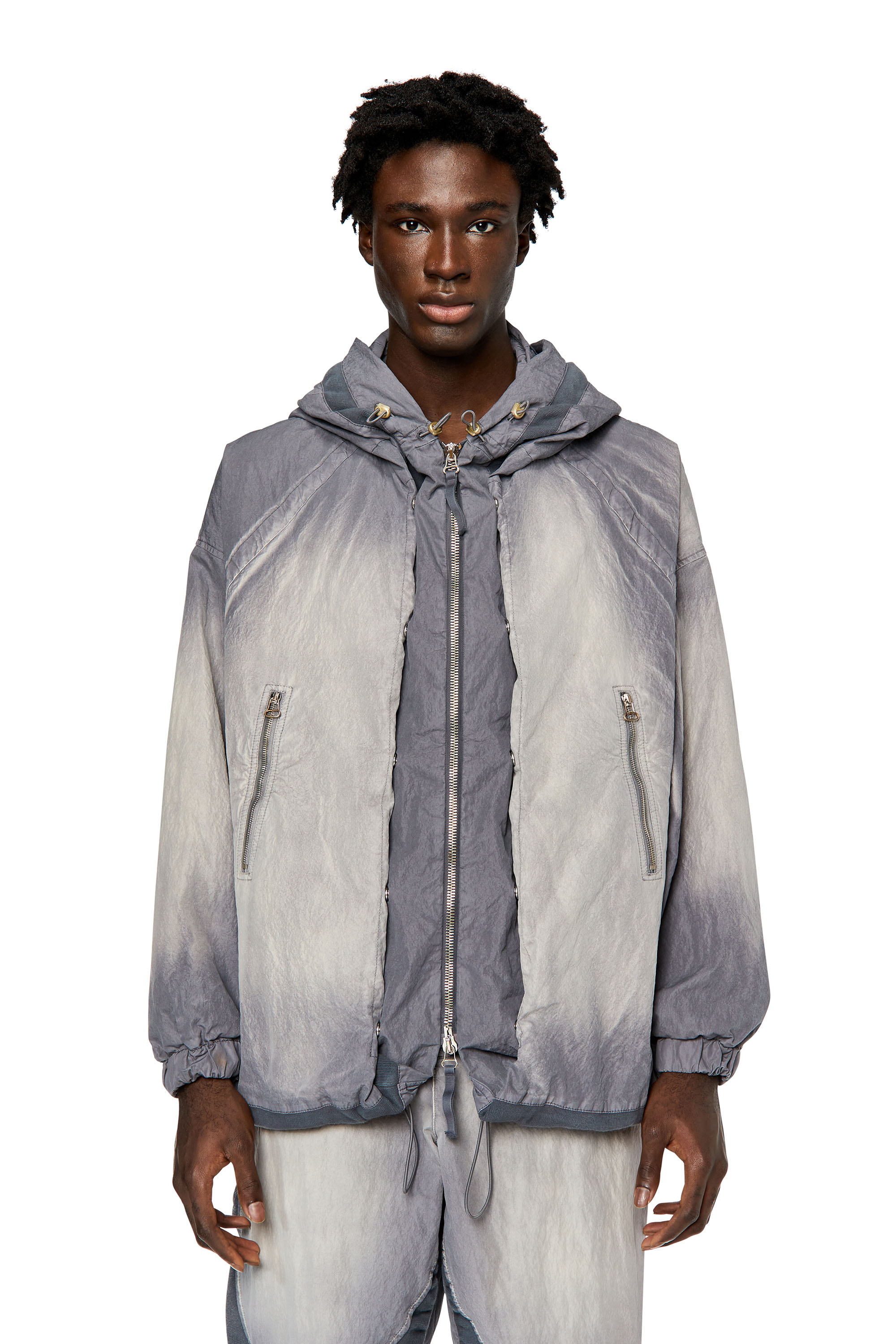 DIESEL JACKET IN FADED COTTON-NYLON