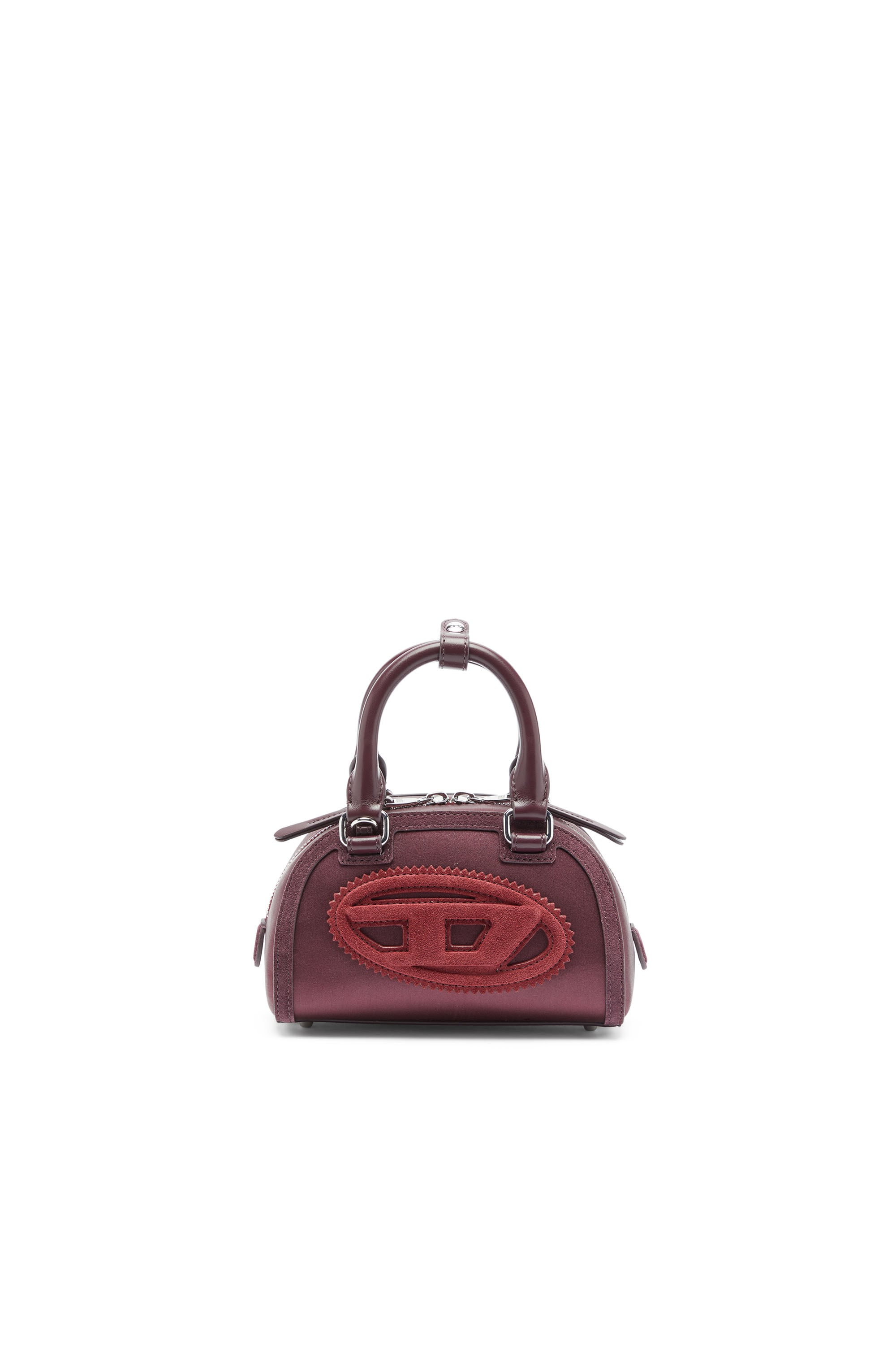 Diesel Rosso Donna - 1Dr Dome - Borsa Bowling Piccola In Raso E Scamosciato - Borse A Tracolla Uni