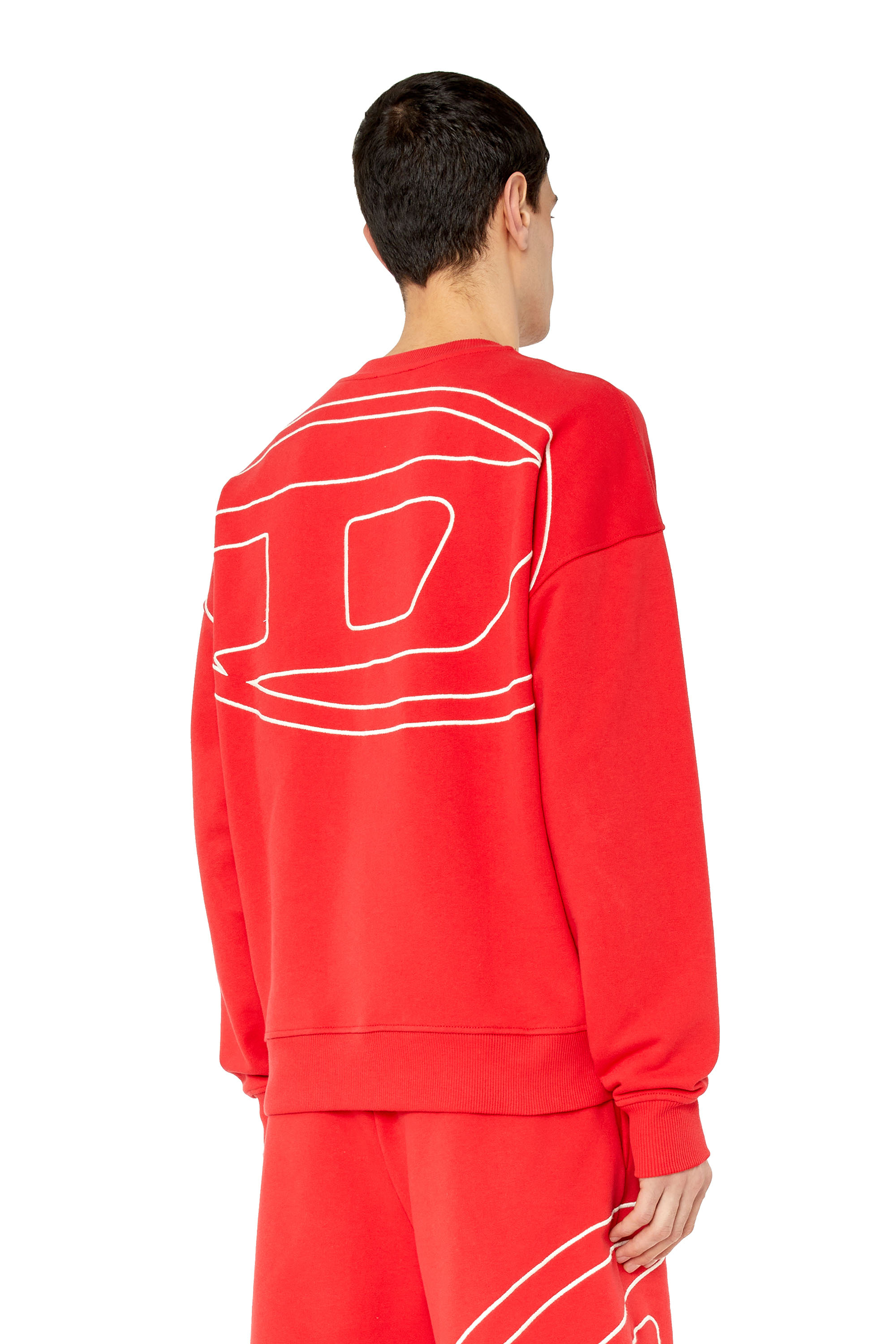 Diesel Sweatshirt With Back Maxi D Logo In Red