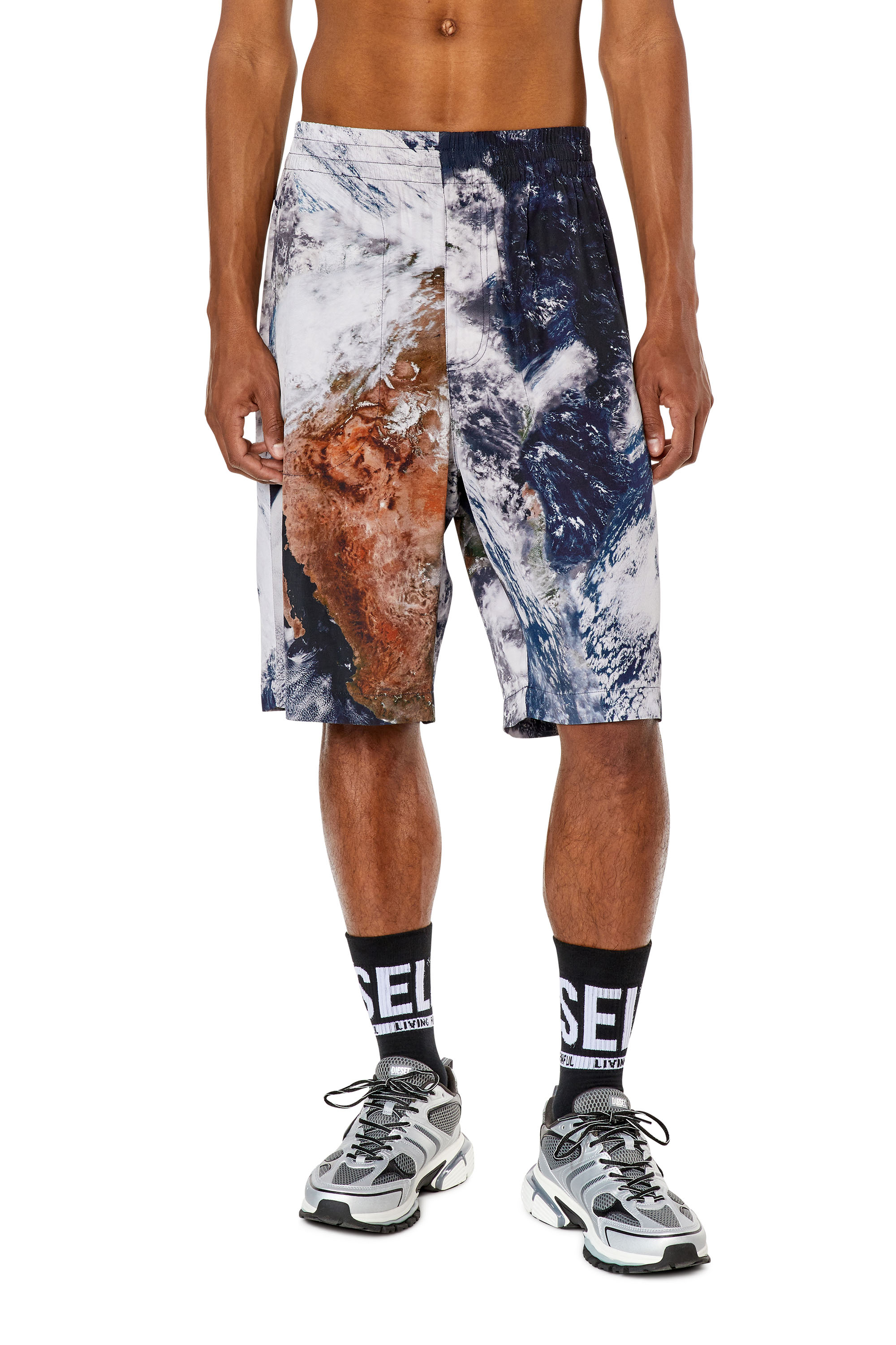 Diesel - Shorts with Planet print - Shorts - Man - Multicolor