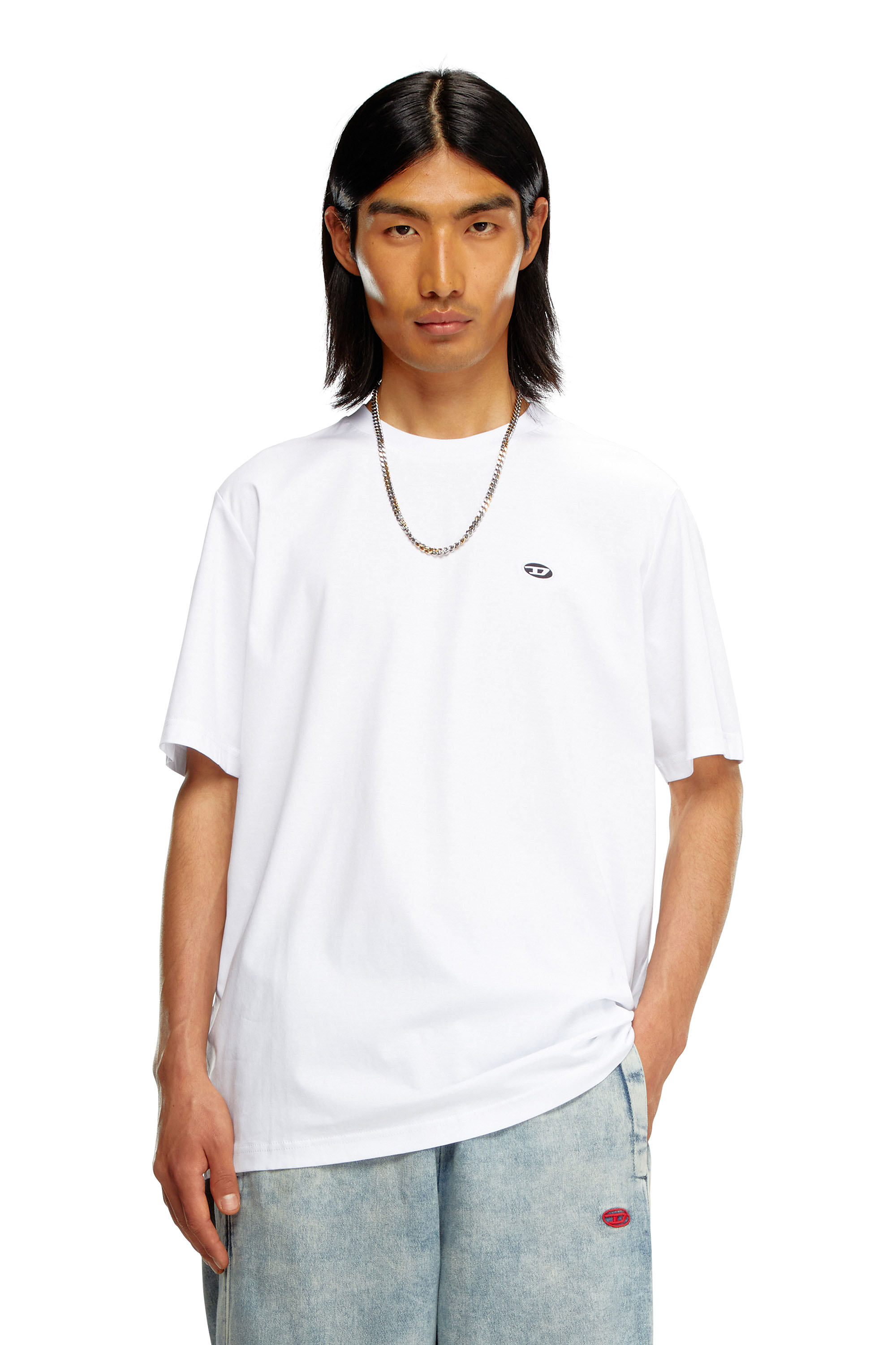 Diesel - T-shirt con applicazione ovale D - T-Shirts - Uomo - Bianco