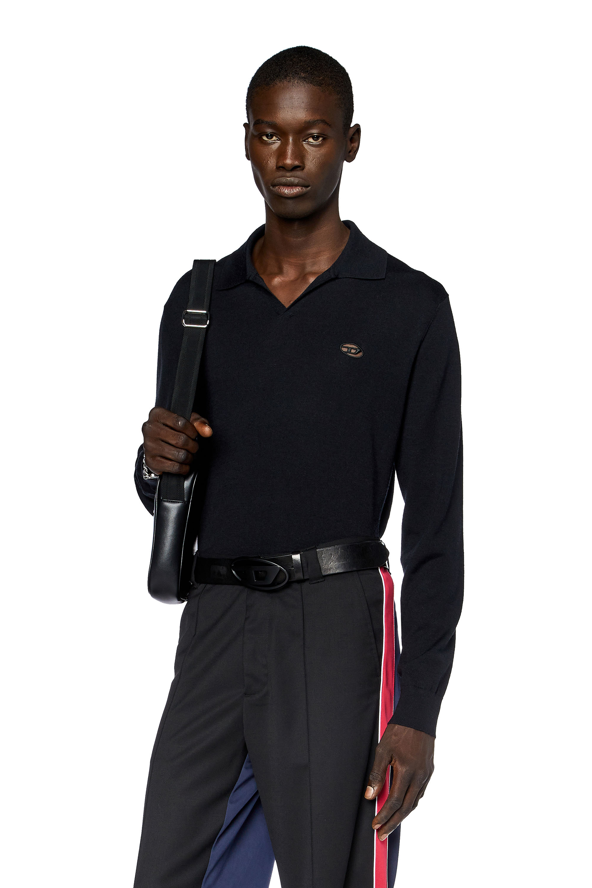 Diesel - Wool jumper with polo collar - Knitwear - Man - Black