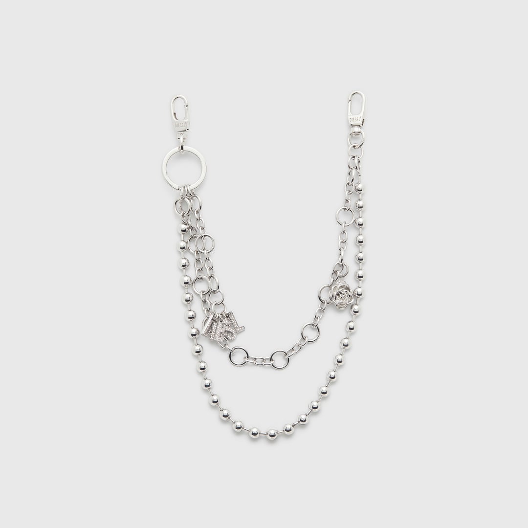 Diesel - Metal charm with chains and pendants - Charms and Keyrings - Woman - Silver