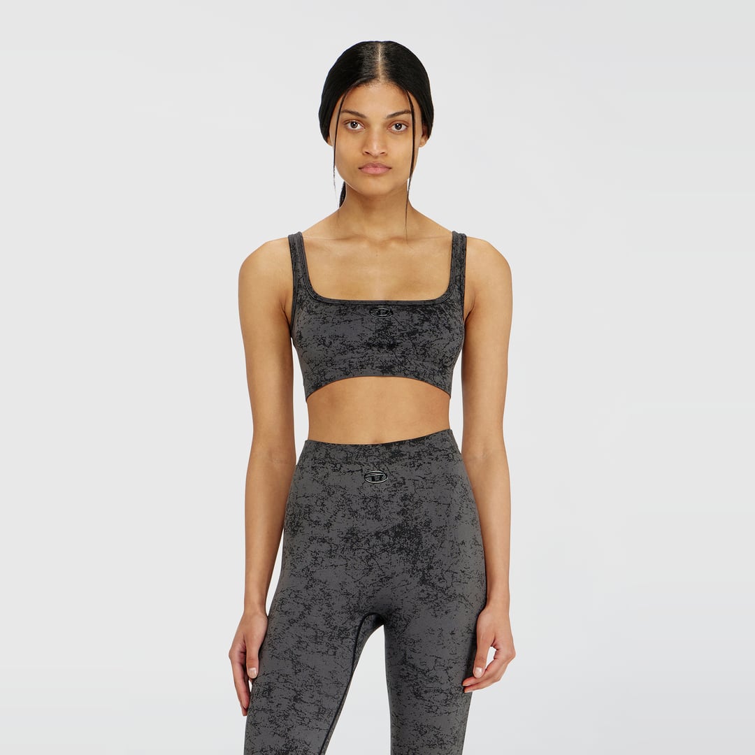 Diesel - Sports bra with utilitarian print - Bras - Woman - Grey
