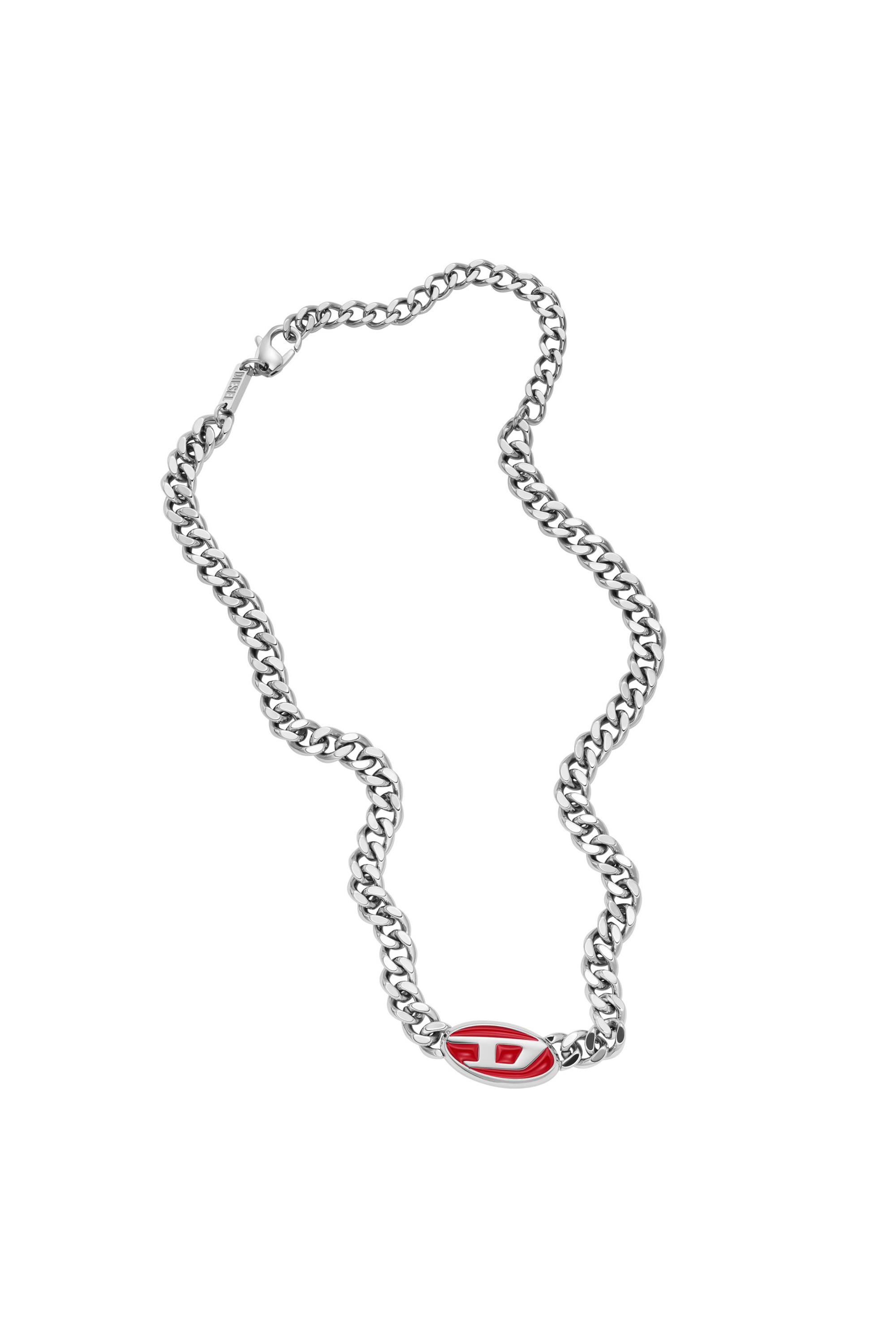 Diesel - Red enamel chain necklace - Necklaces - Unisex - Silver