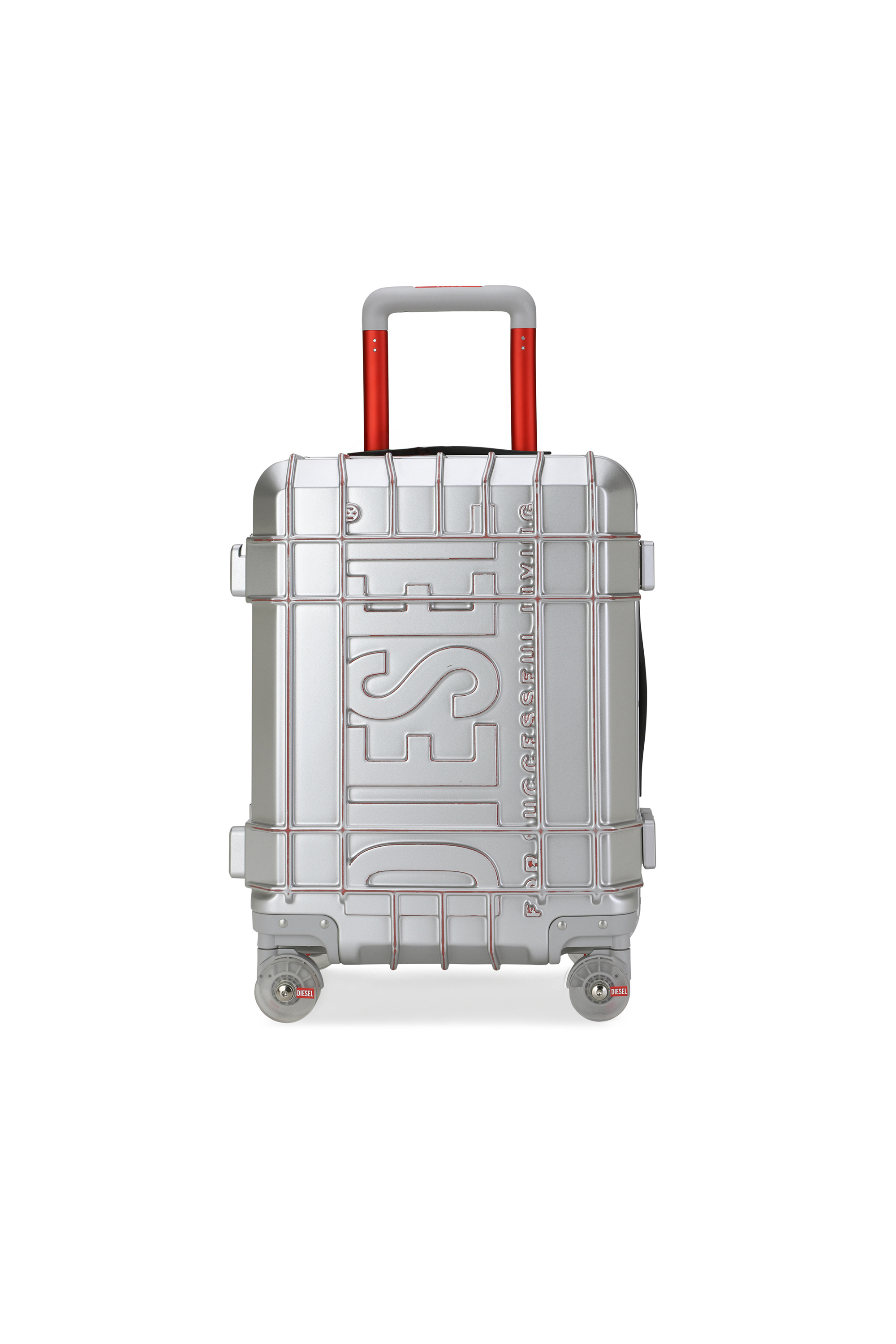 Diesel Unisex Gris Argenté - Valise Robuste Taille S - Valises À Roulettes - Mixte