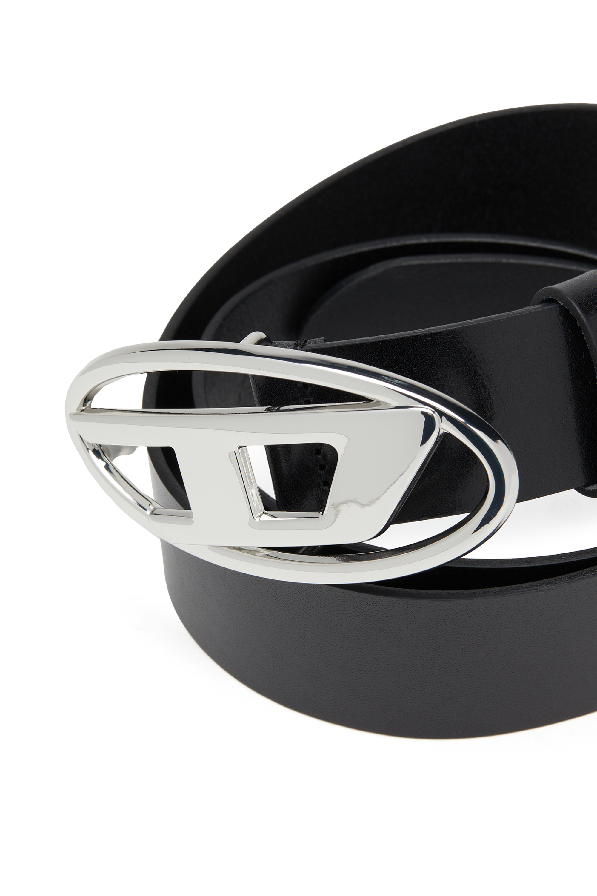 Diesel - B-1DR W, Woman's 3.9cm belt with D logo buckle in Black - 2