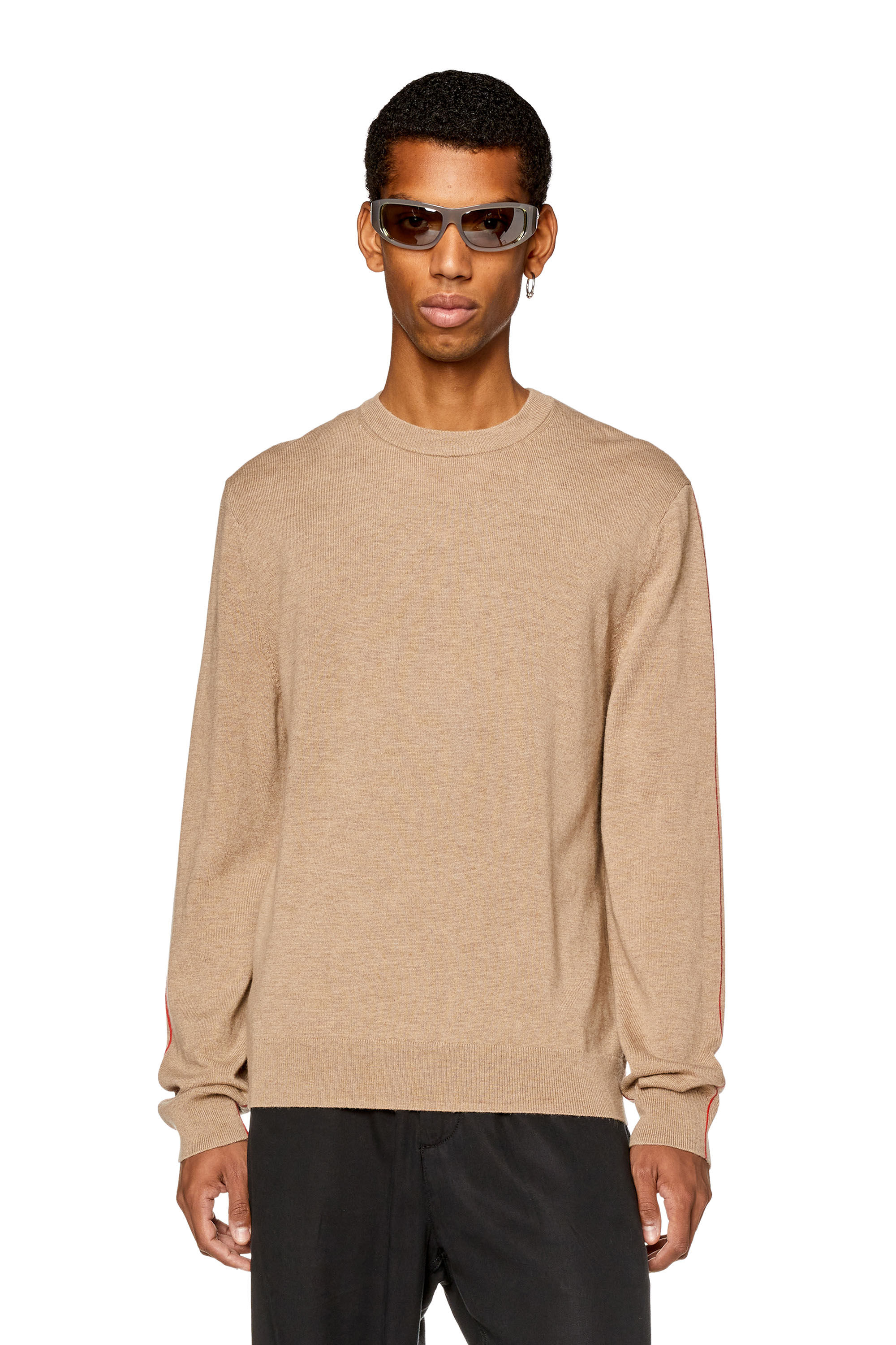 Diesel - Jumper with contrast piping - Knitwear - Man - Brown
