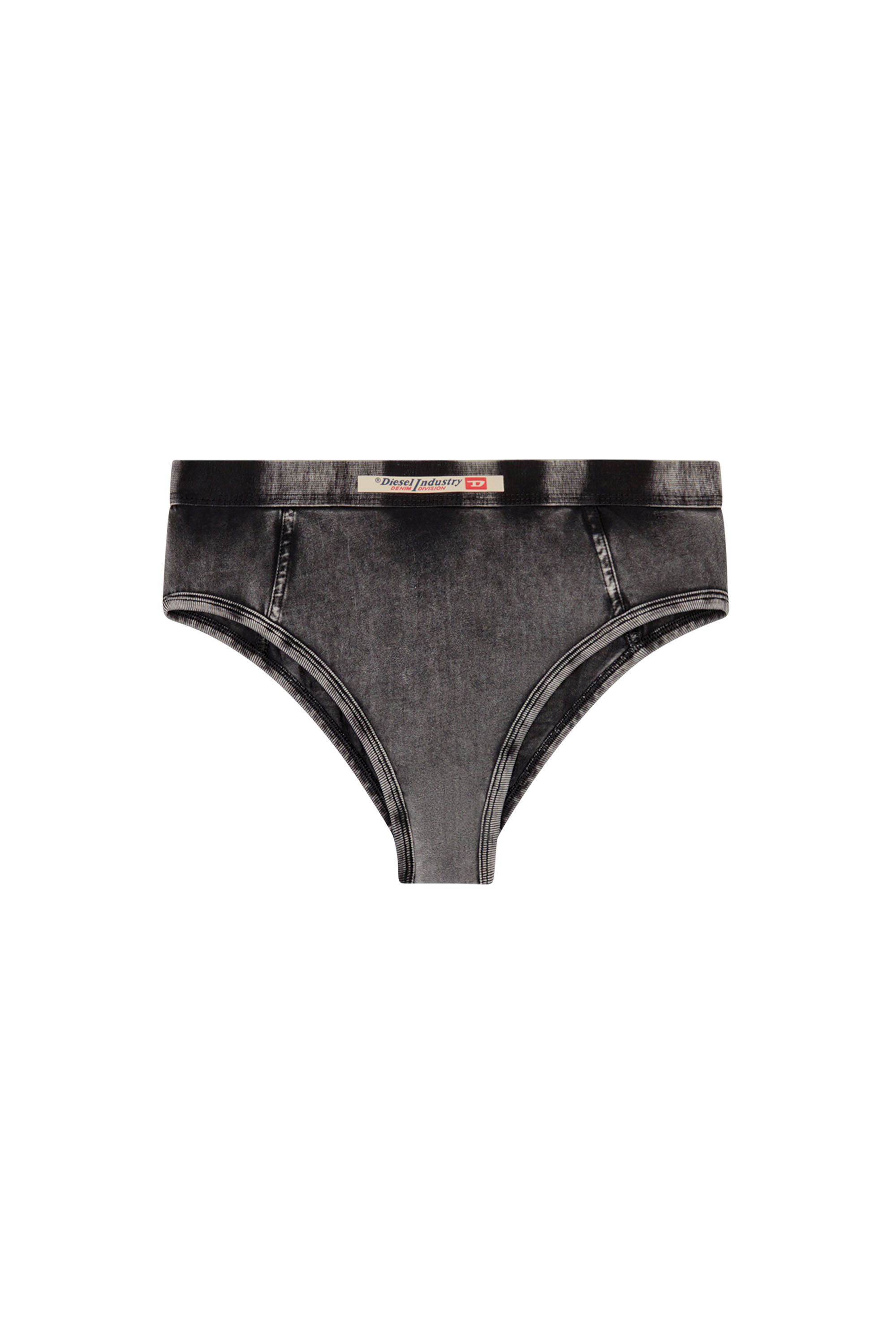 Diesel Hipster Briefs In Denim-effect Jersey In Black