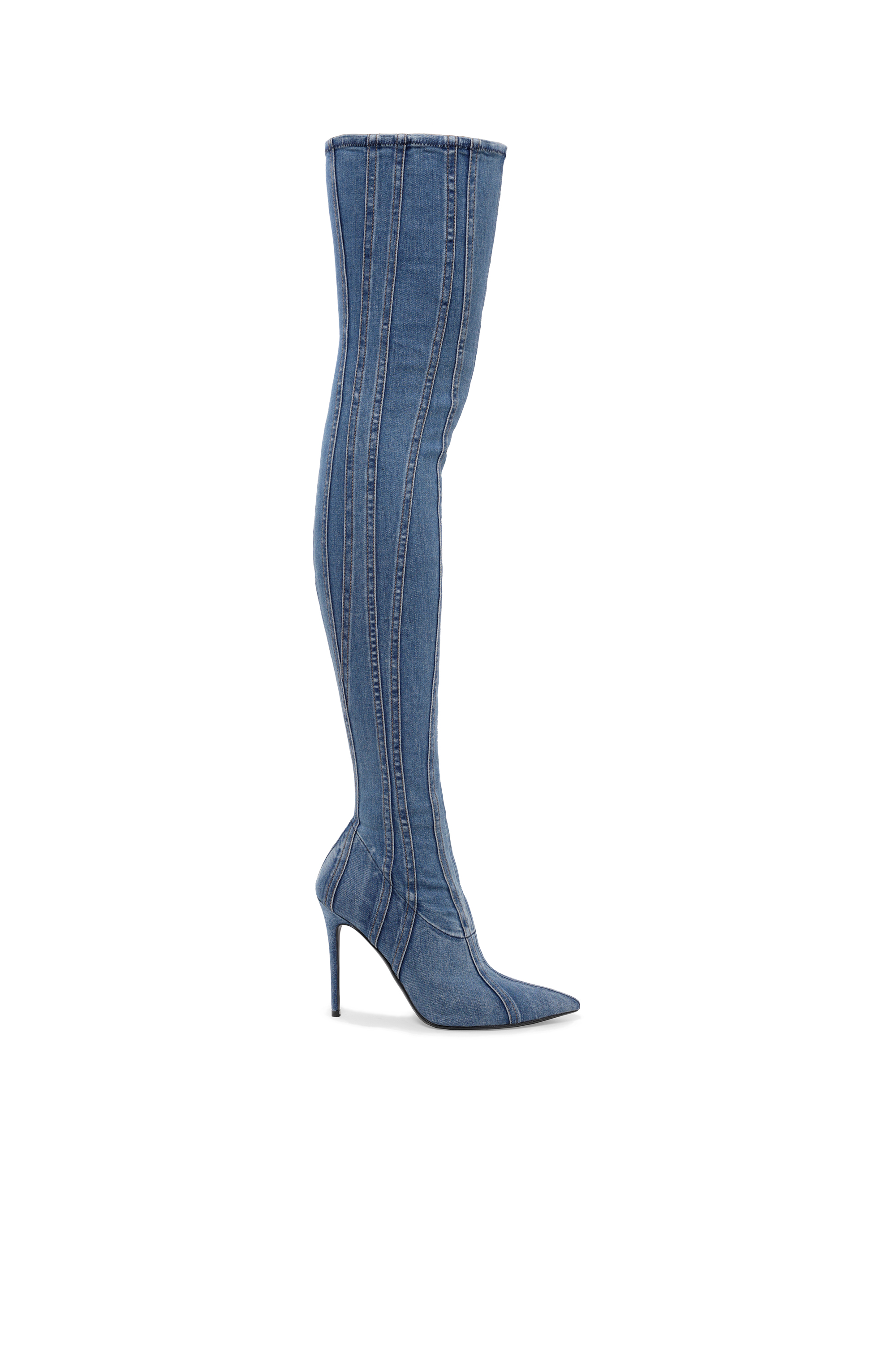 Diesel - D-Yucca Otk - Over-the-knee boots in denim - Boots - Woman - Blue