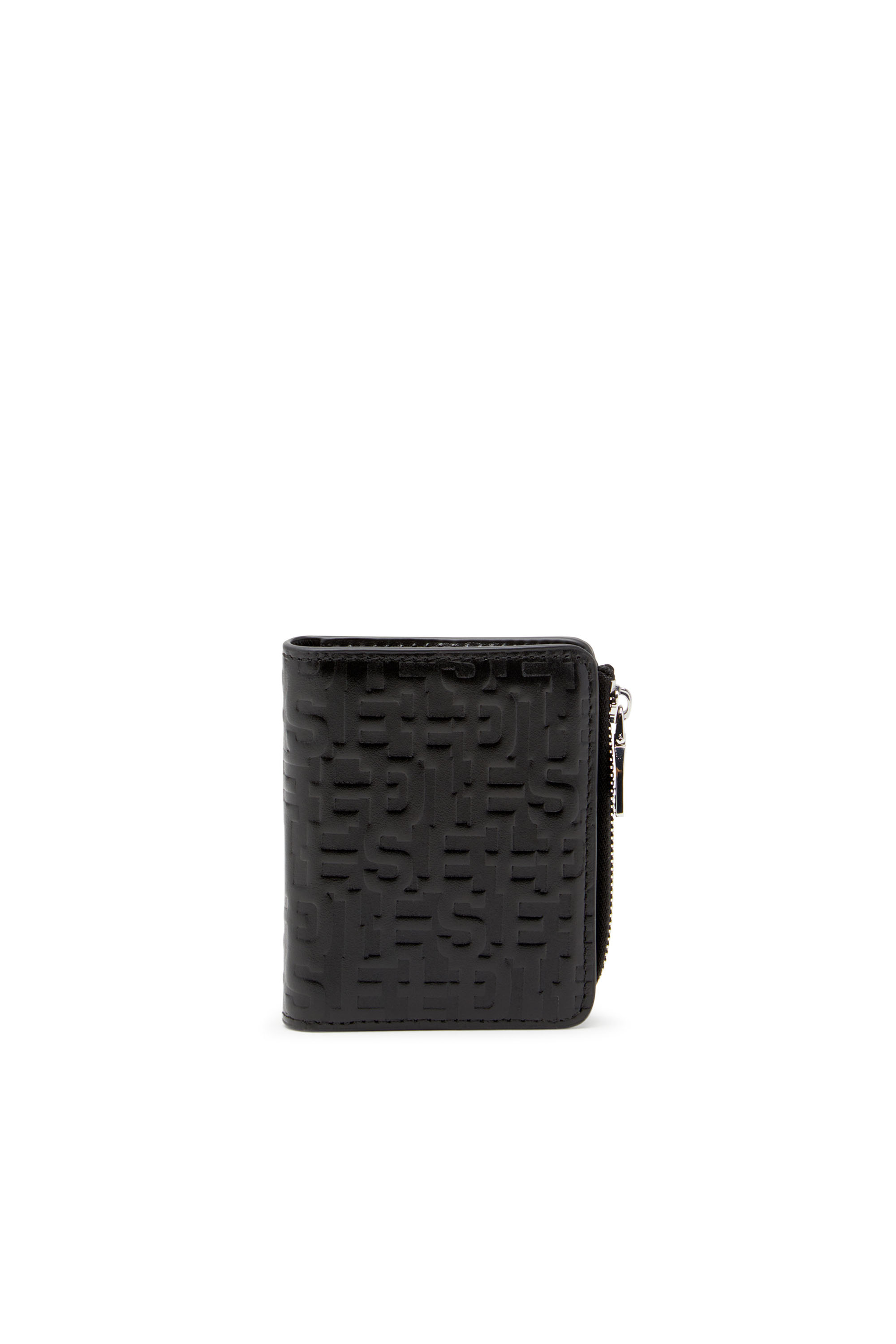 Shop Diesel Portacarte In Pelle Embossed In Black