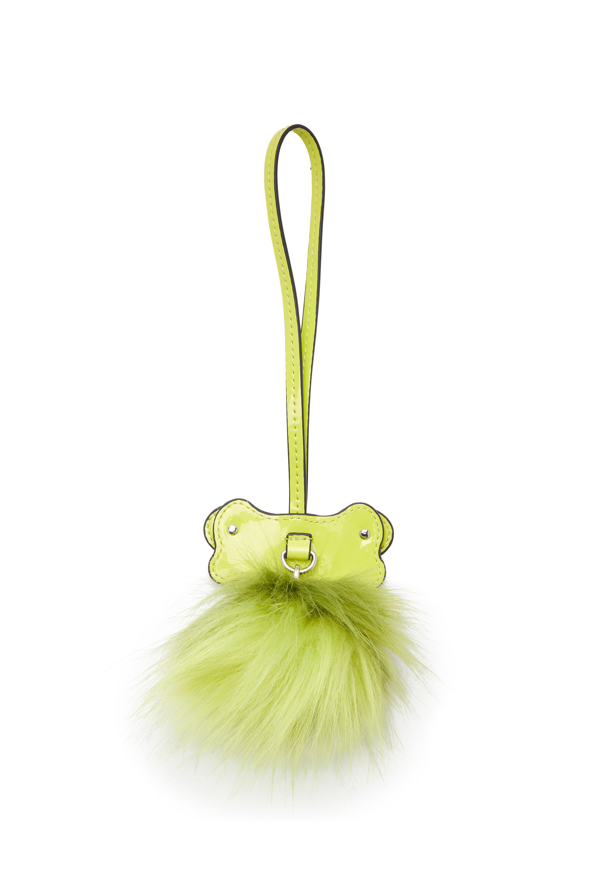 Diesel - FUR CHARMS III, Woman's Frog bag charm with fluffy tail in Green - 3
