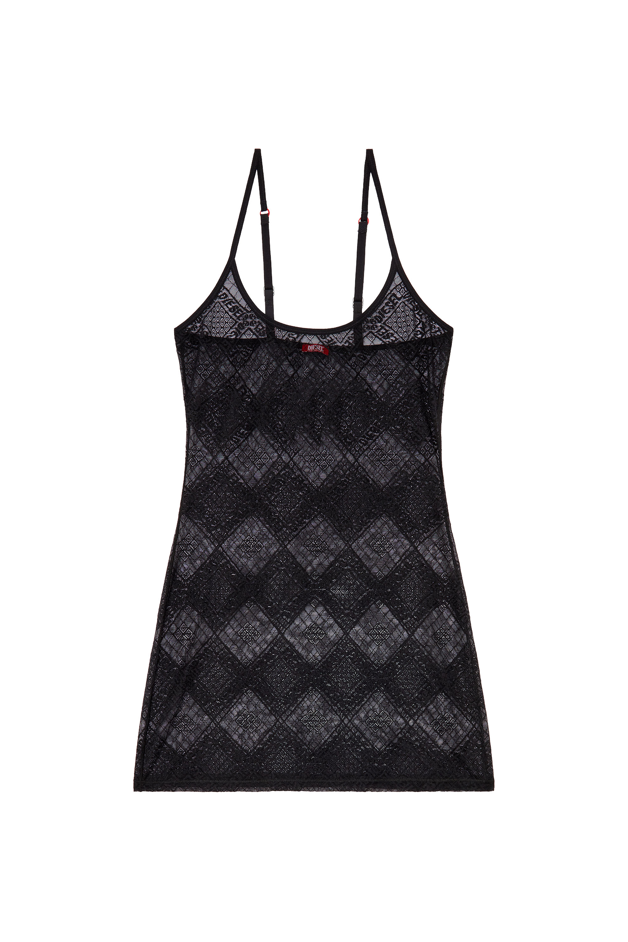 Diesel Stretch-lace Chemise In Black
