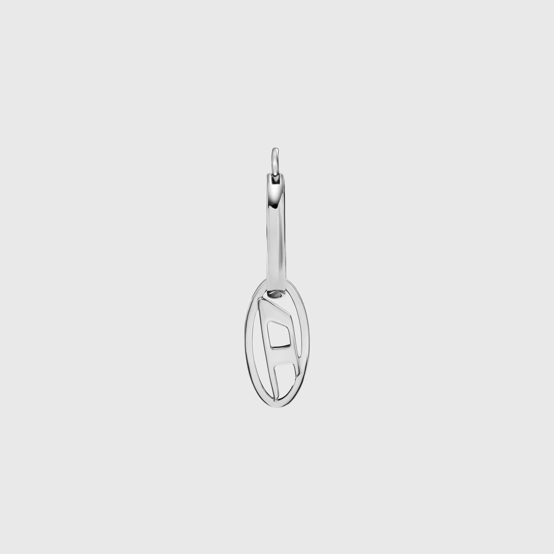 Diesel - Stainless Steel Hoop Earring - Earrings - Unisex - Silver