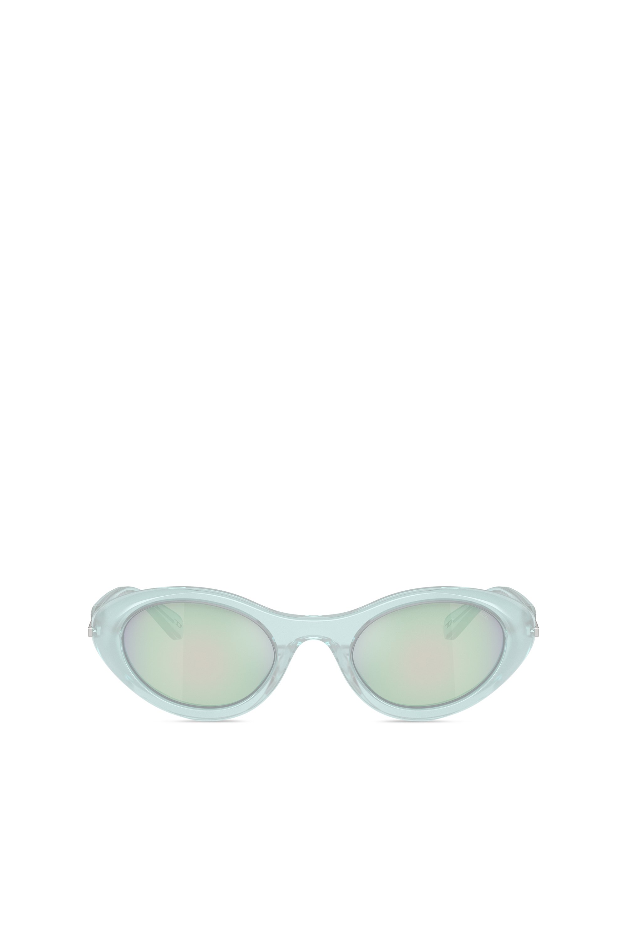 Shop Diesel Oval Shape Sunglasses In Acetate In Blu