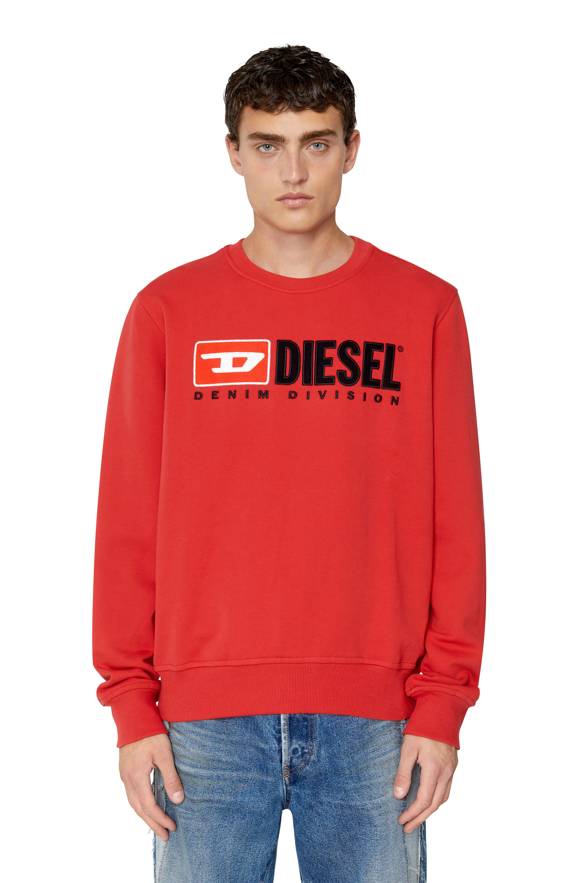 Diesel Denim Division Sweatshirt In Rosso