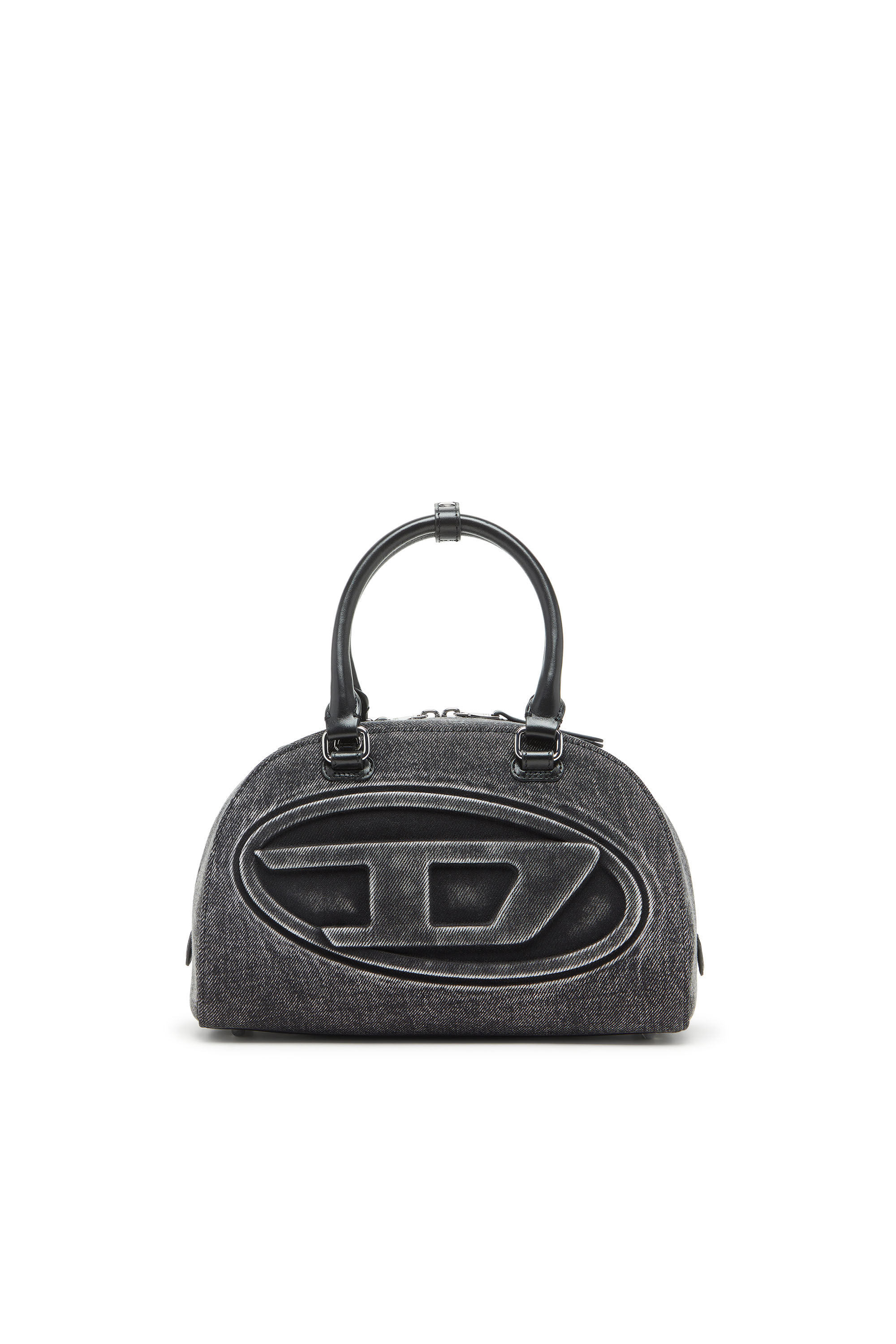 Diesel Women's Grey - 1Dr Dome-Bowling Bag In Washed Denim - Handbags - Woman Uni