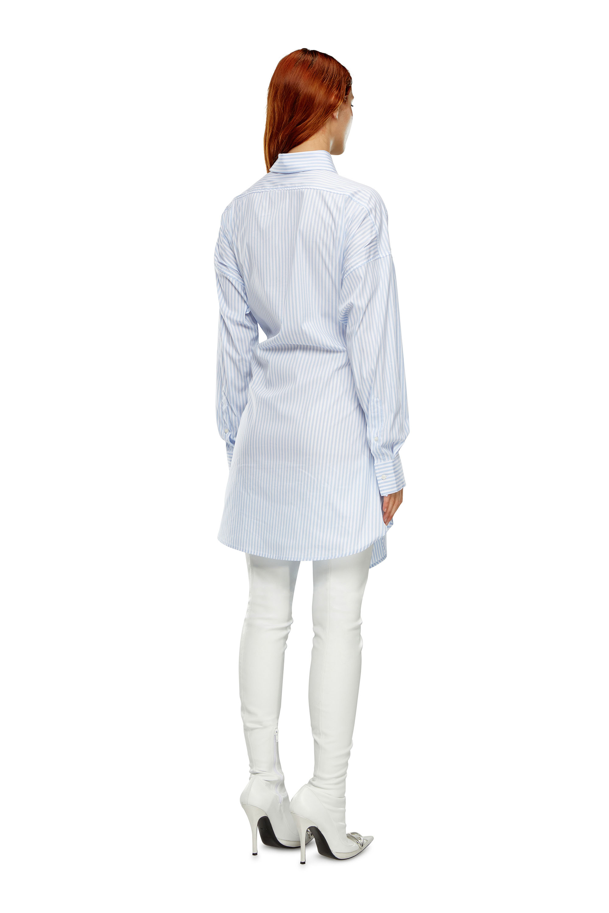 Diesel - Robe chemise courte à rayures - Robes - Femme - Bleu