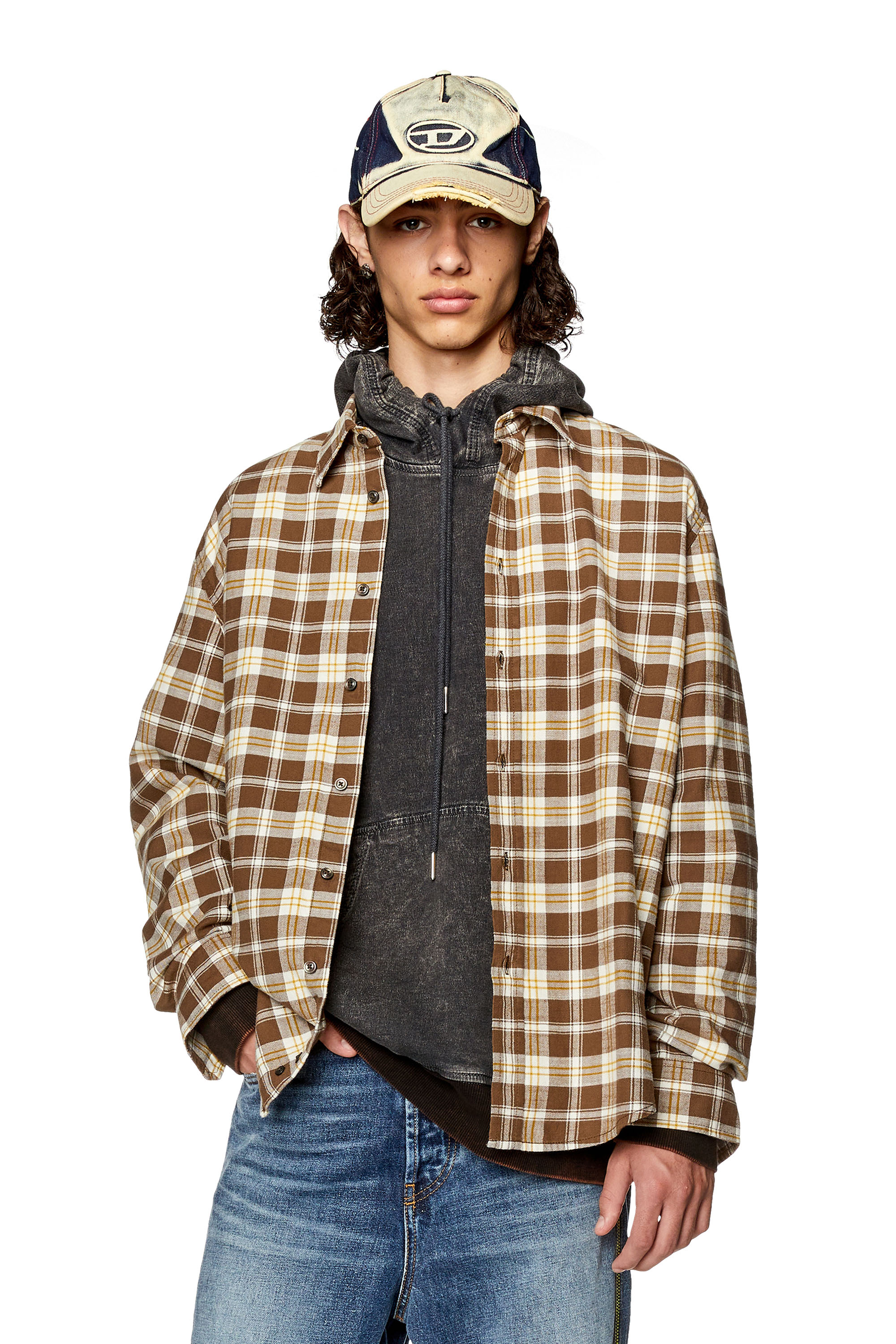 Diesel - Shirt in checked flannel - Shirts - Man - Multicolor